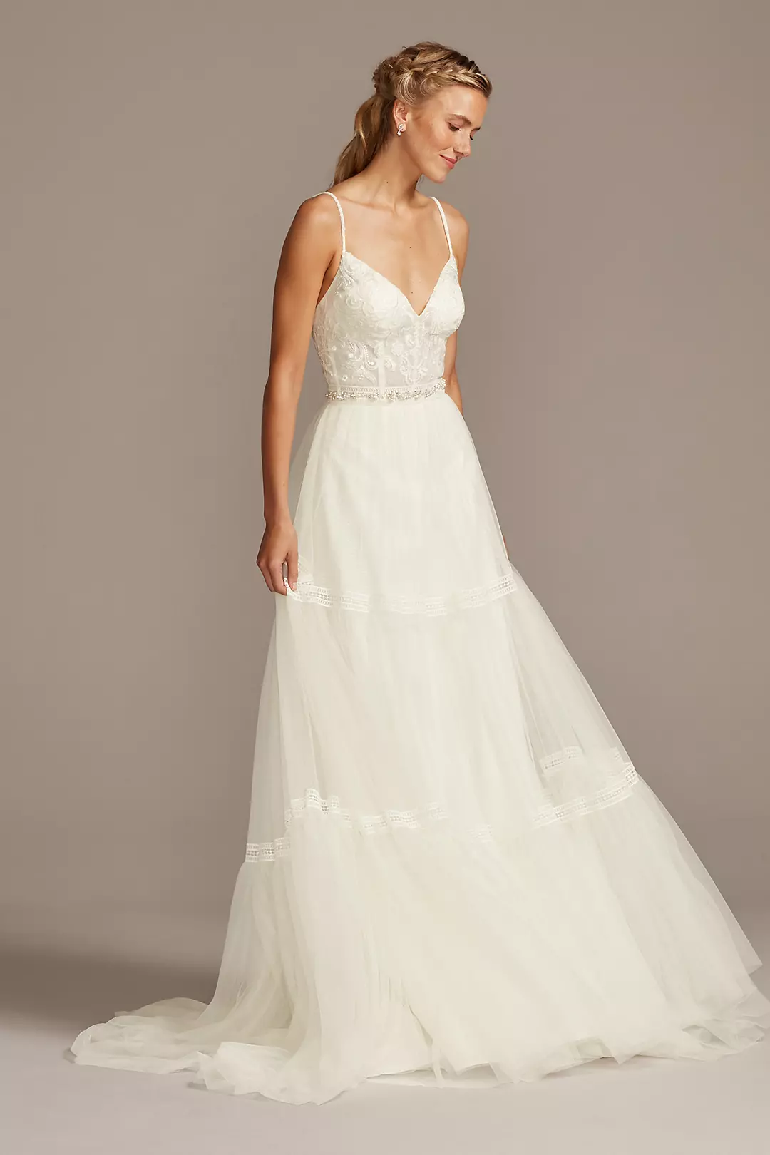 As Is Corset Bodice Tiered A-Line Wedding Dress - Image 2