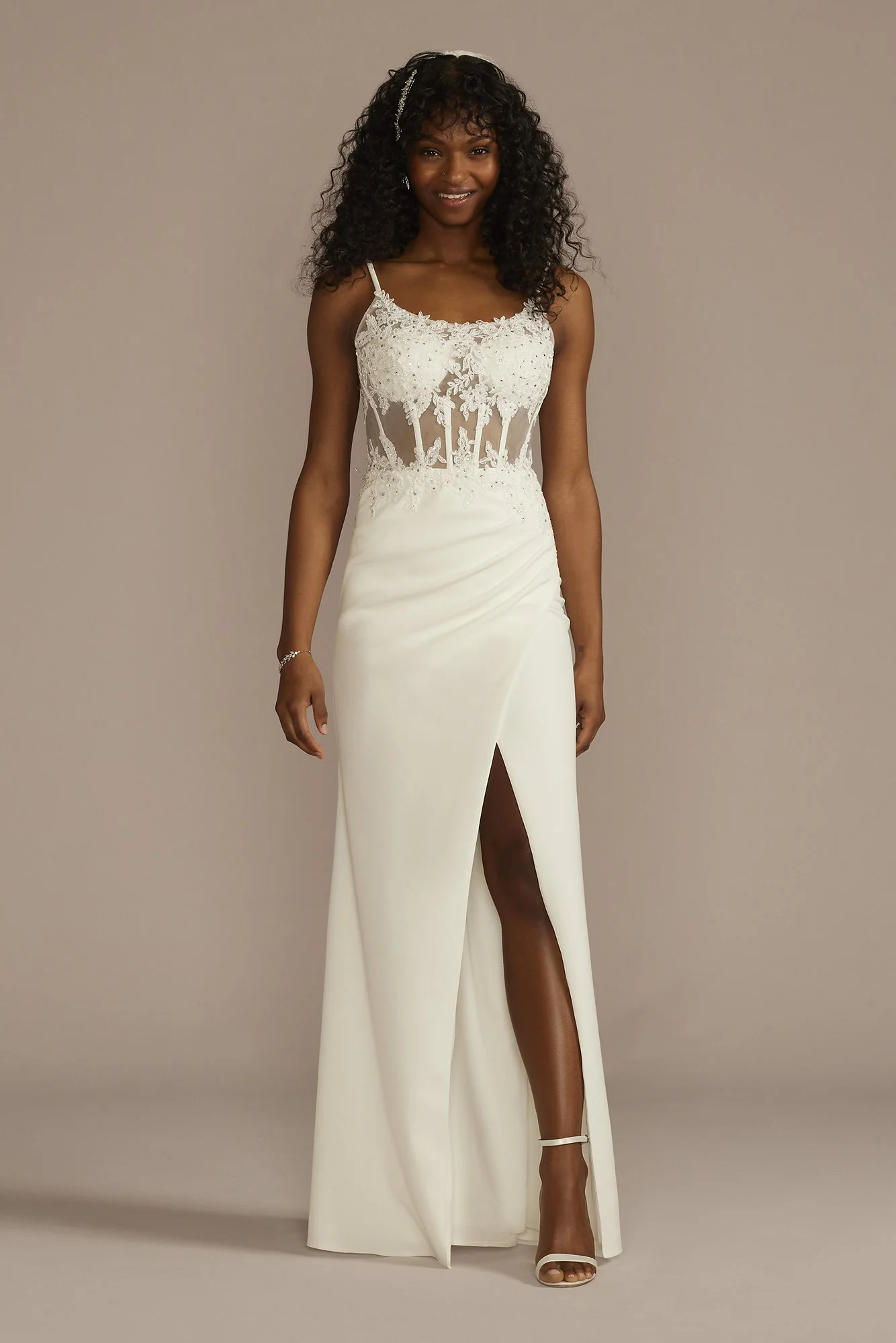 As Is Corset Crepe Sheath Wedding Dress