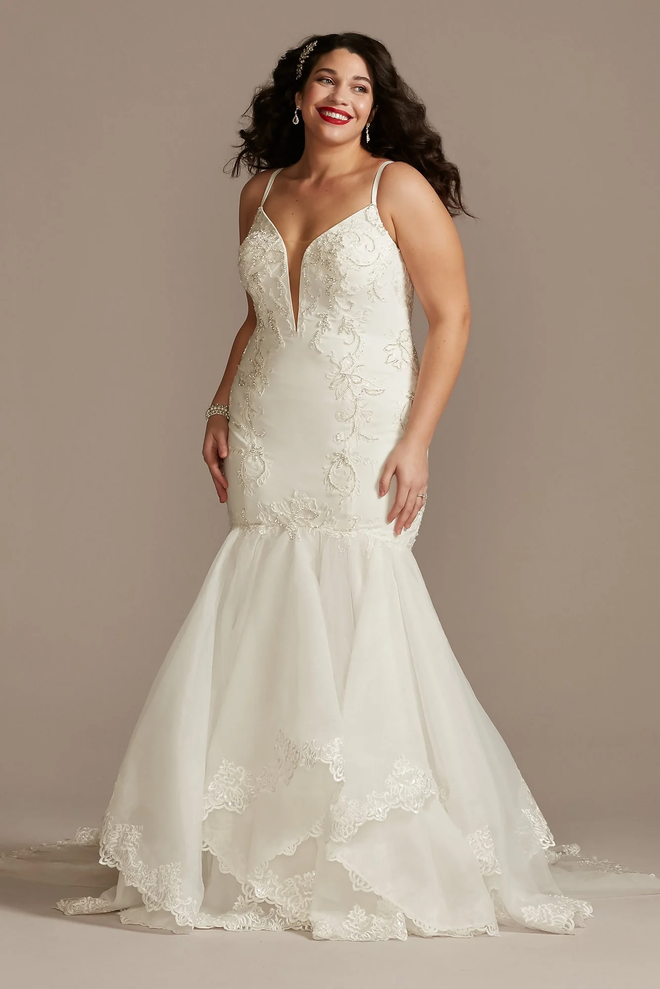 As Is Crepe Mermaid Trumpet Plus Wedding Dress