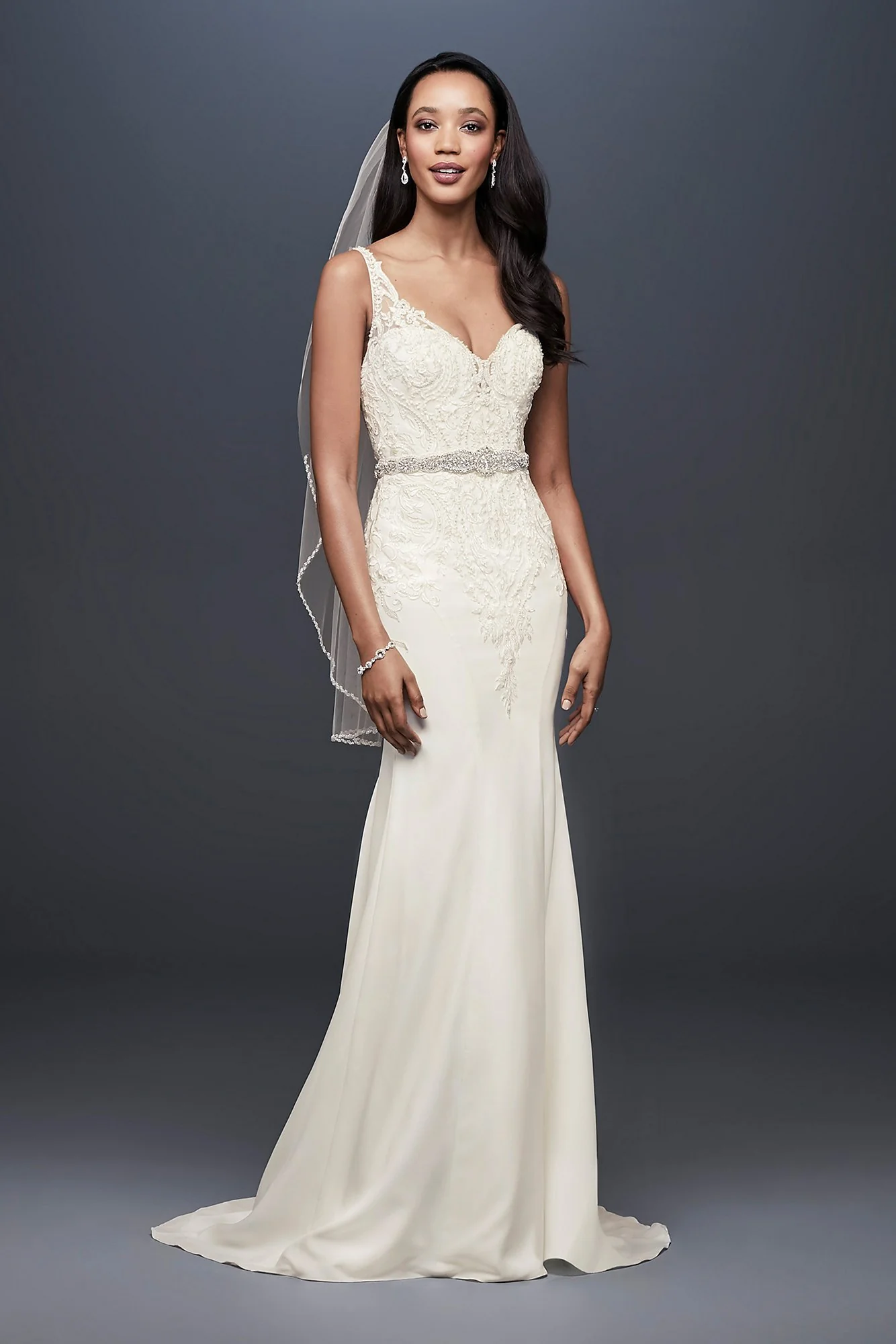 As Is Crepe Petite Mermaid Wedding Dress - Image 2