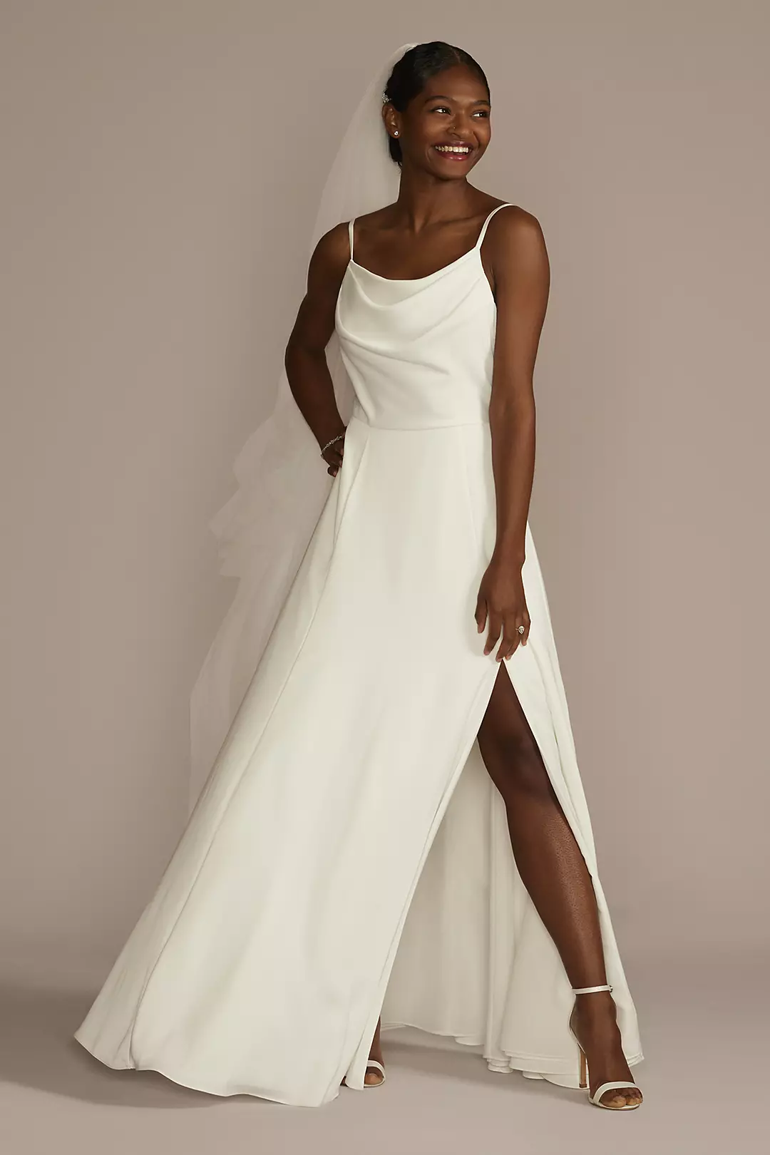 As Is Crepe Scoop Back A-Line Wedding Dress - Image 3