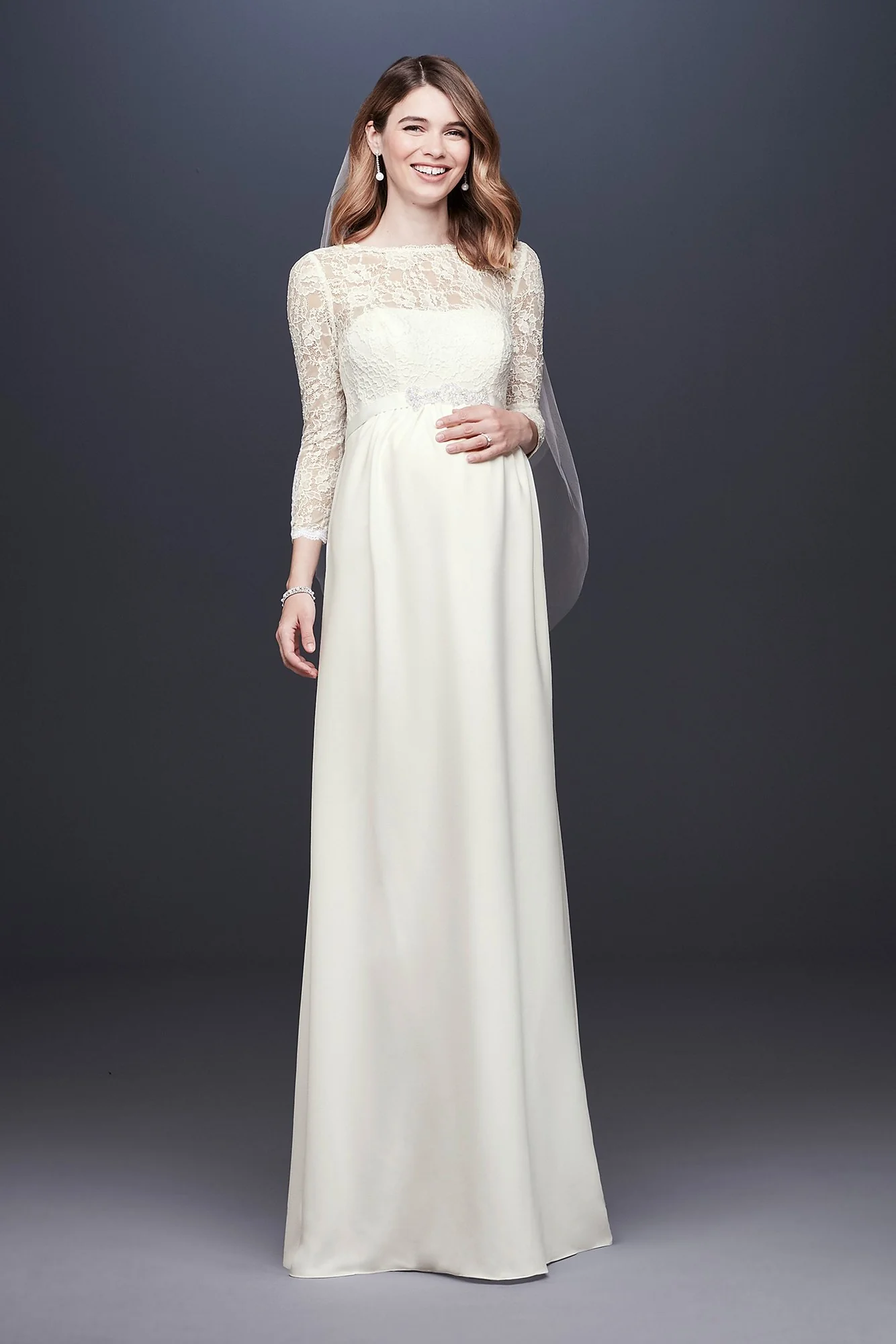 As Is Crepe Sheath Maternity Wedding Dress - Image 2