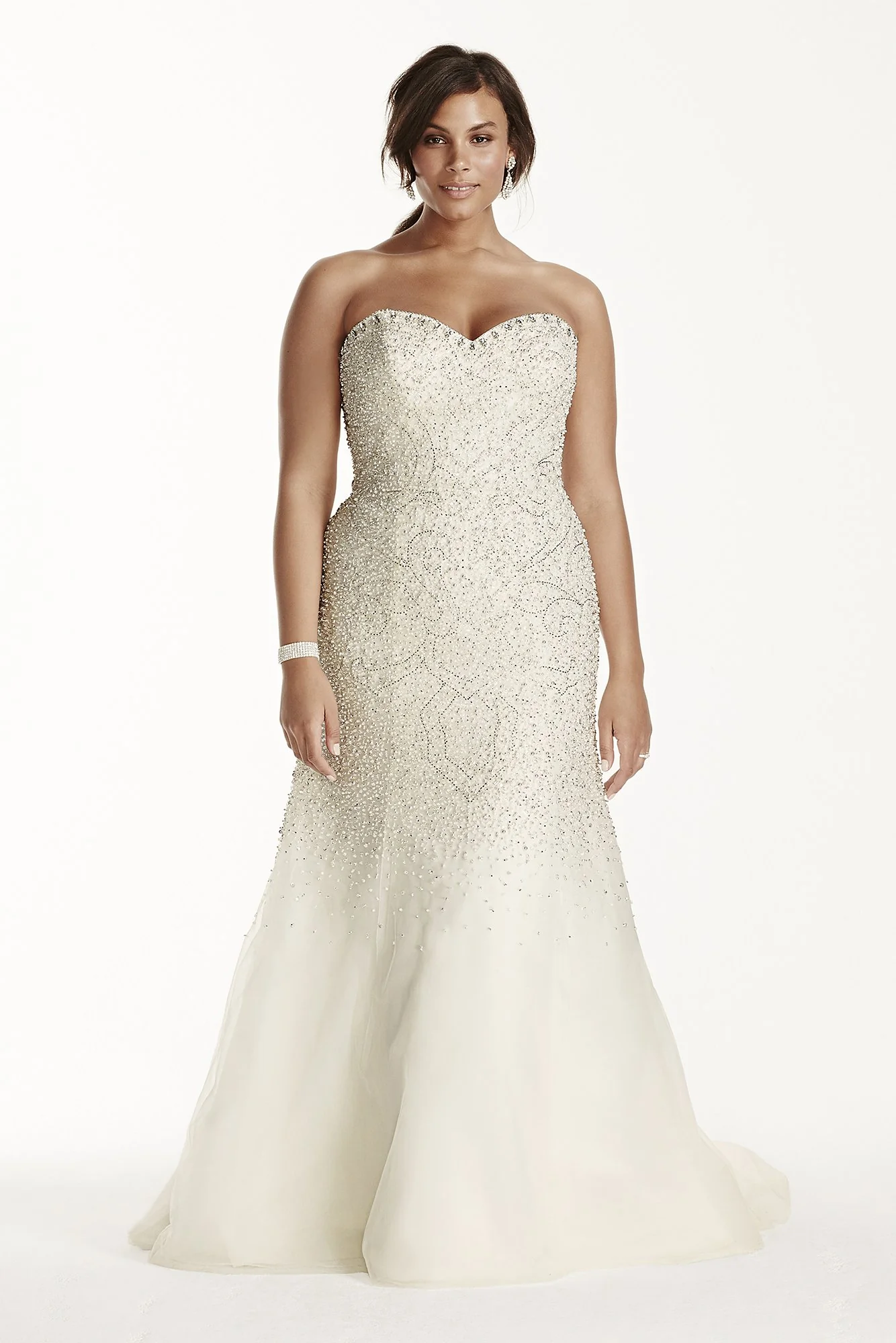 As-Is Crystal Beaded Tulle Fit and Flare Gown - Image 2
