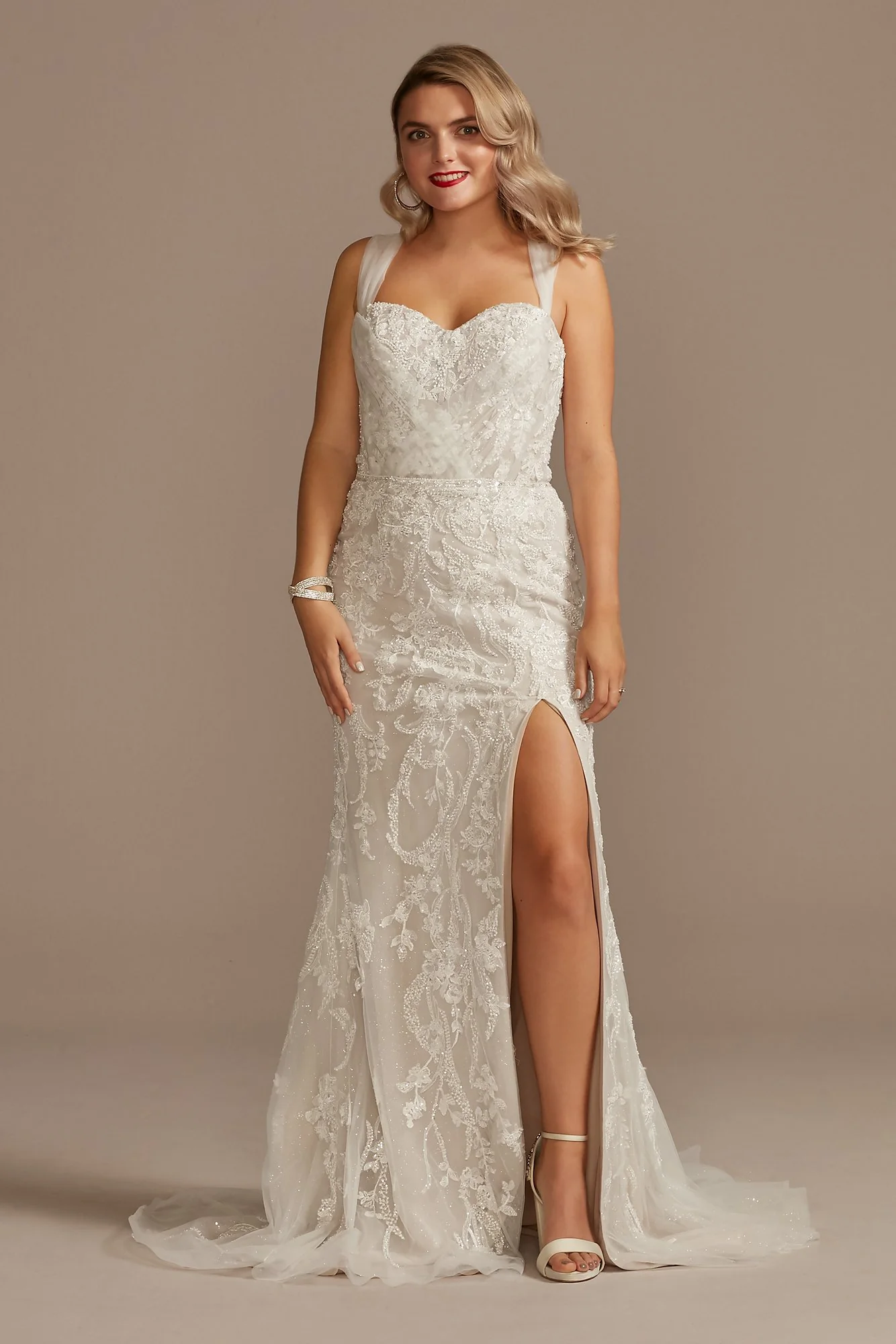 As Is Detachable Sleeves Train Tulle Wedding Dress - Image 2