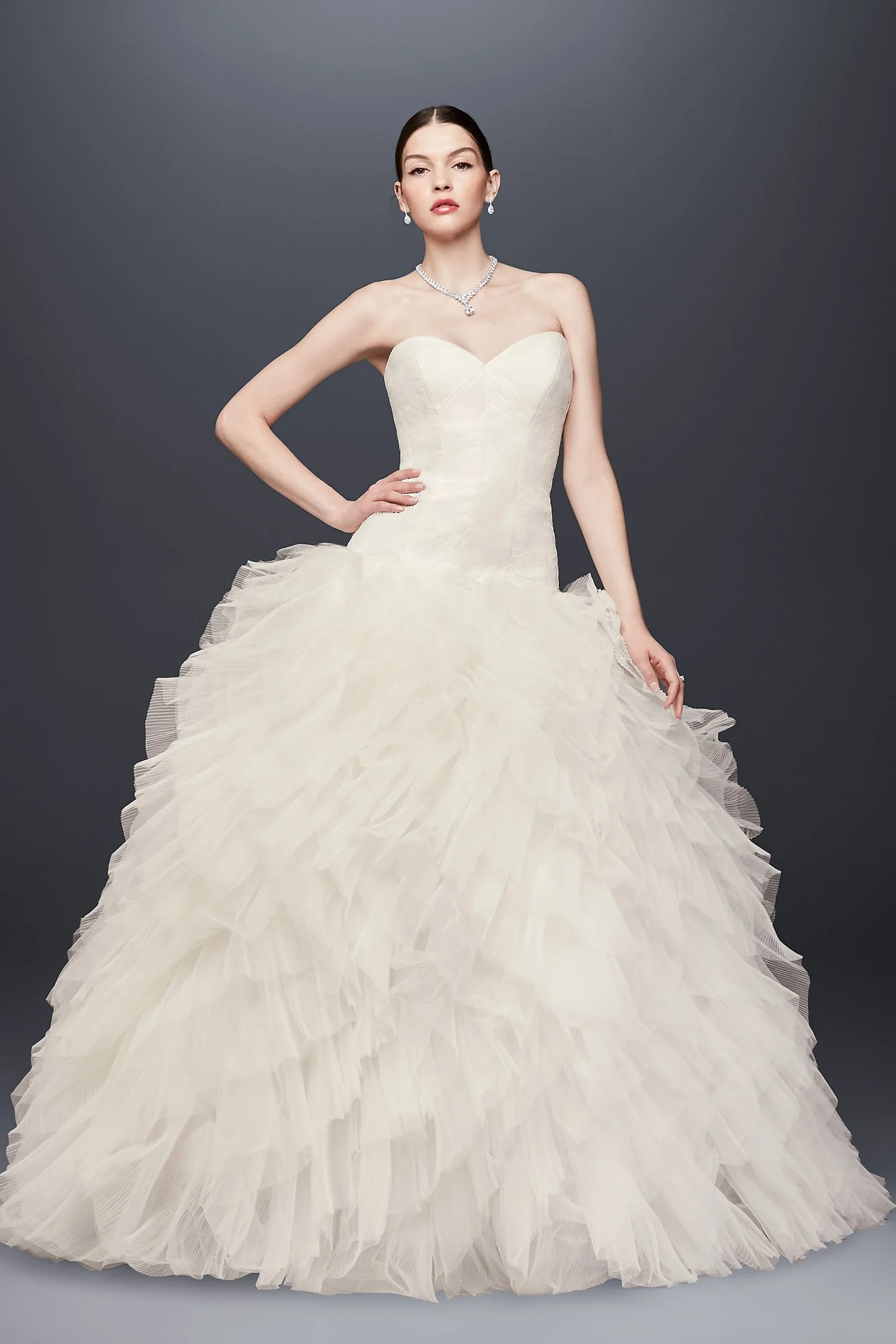 As-Is Drop-Waist Tulle Wedding Dress - Image 2
