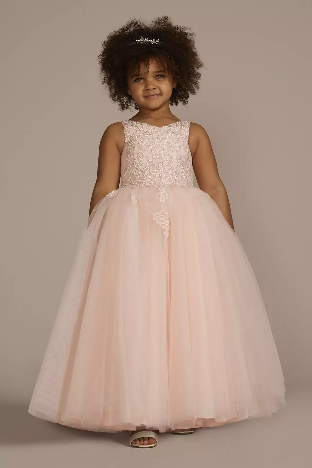 As Is Embellished Lace Applique Flower Girl Dress