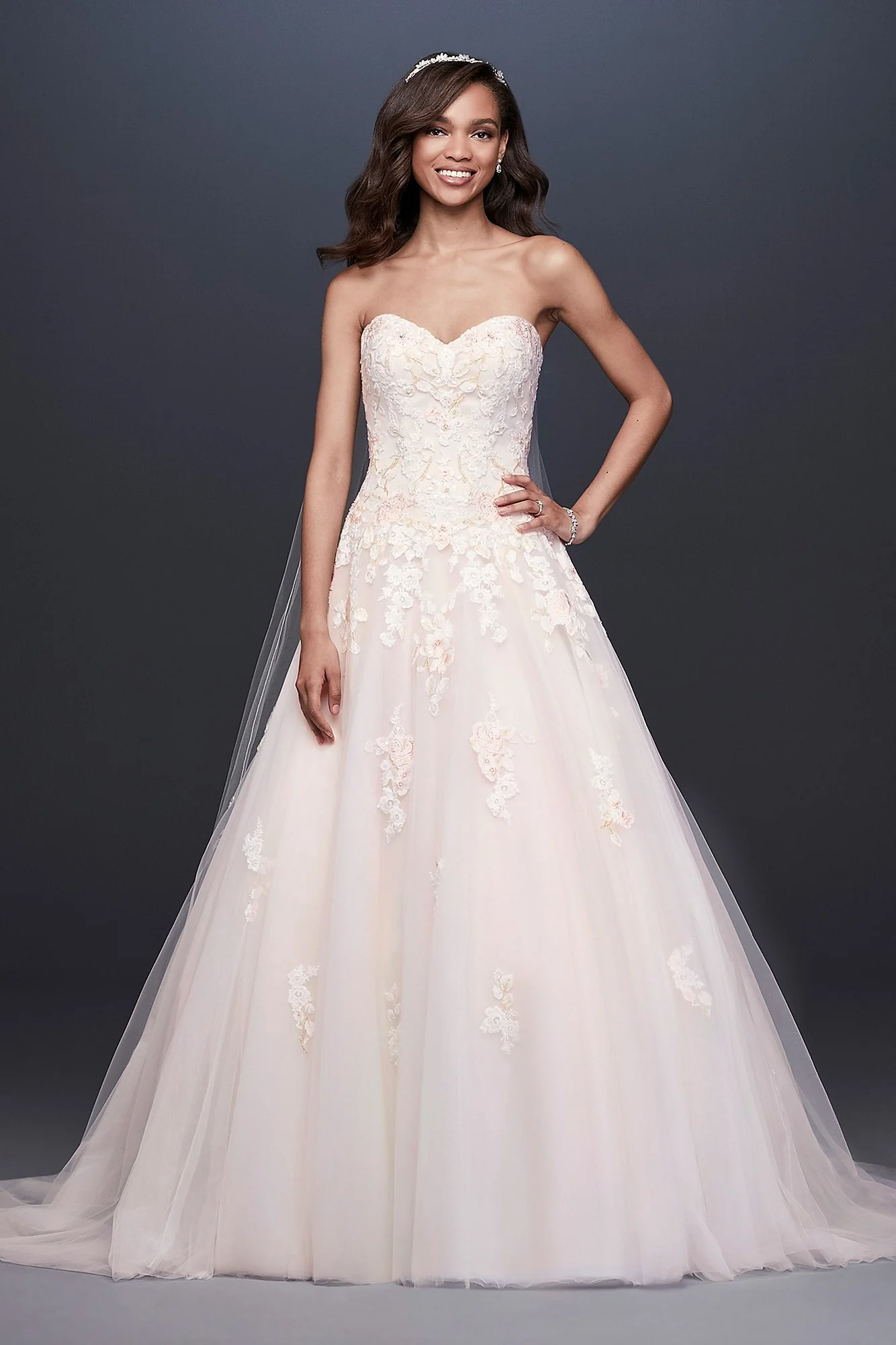As-Is Embroidered Applique Ball Gown Wedding Dress - Image 2
