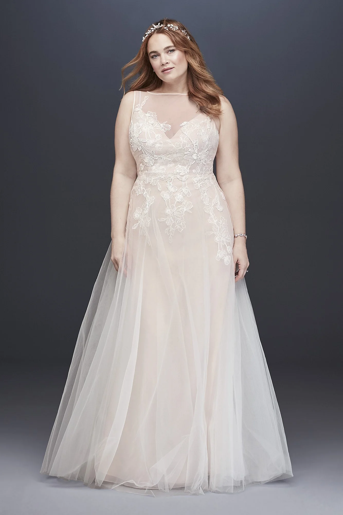 As-Is Embroidered Floral Plus Size Wedding Dress