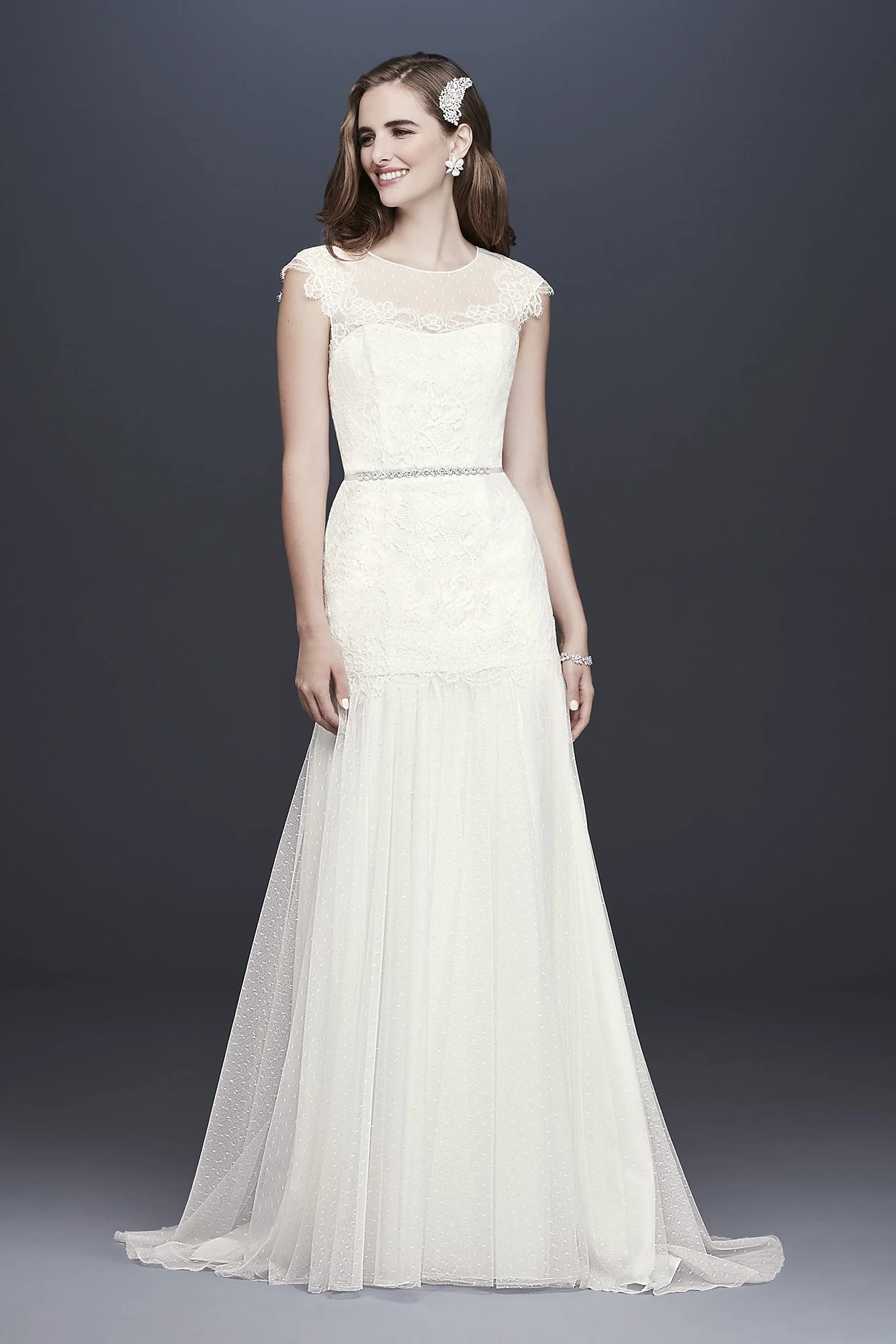 As Is Eyelet Chiffon A-Line Wedding Gown - Image 2