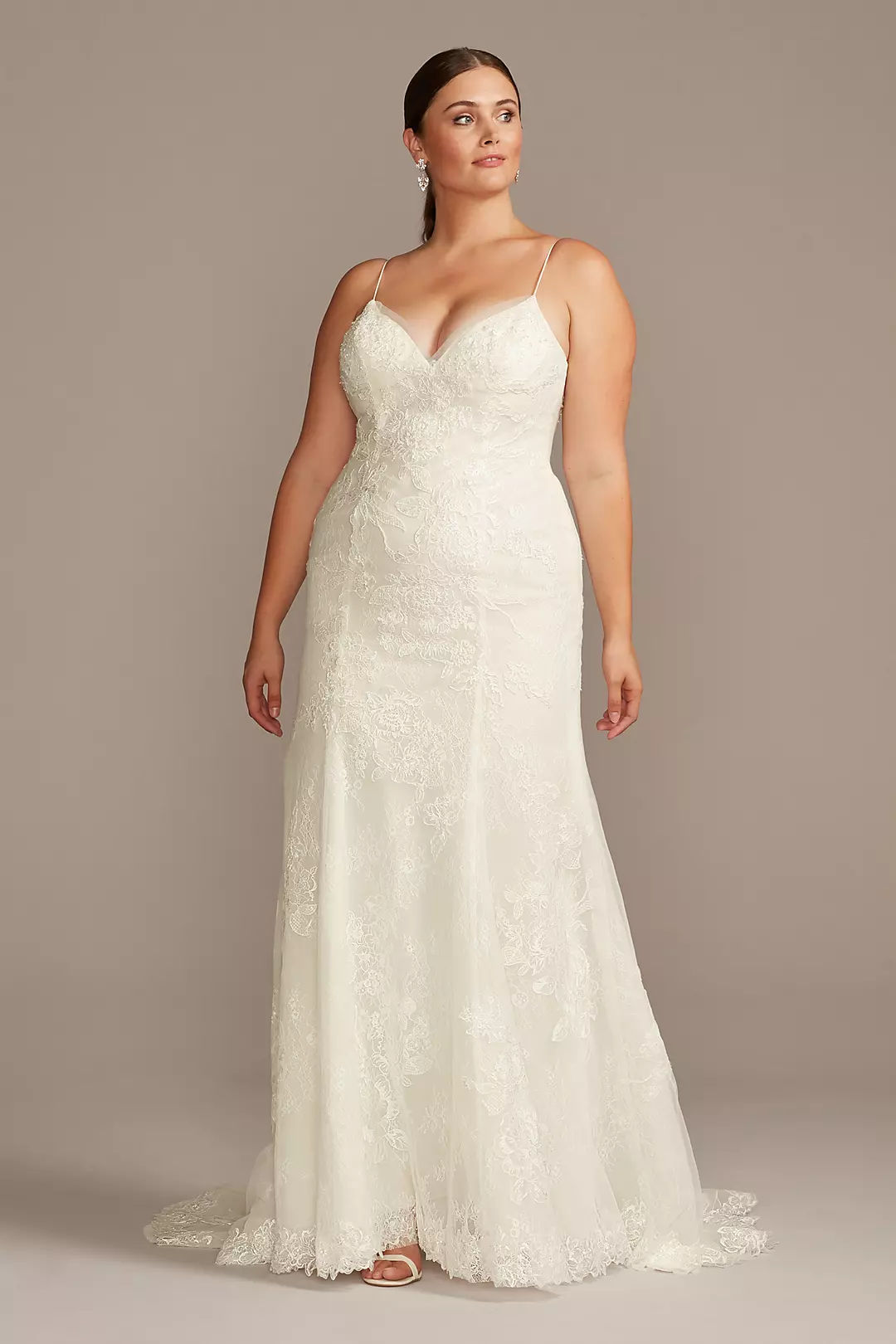 As Is Floral Applique Plus Size Wedding Dress - Image 6