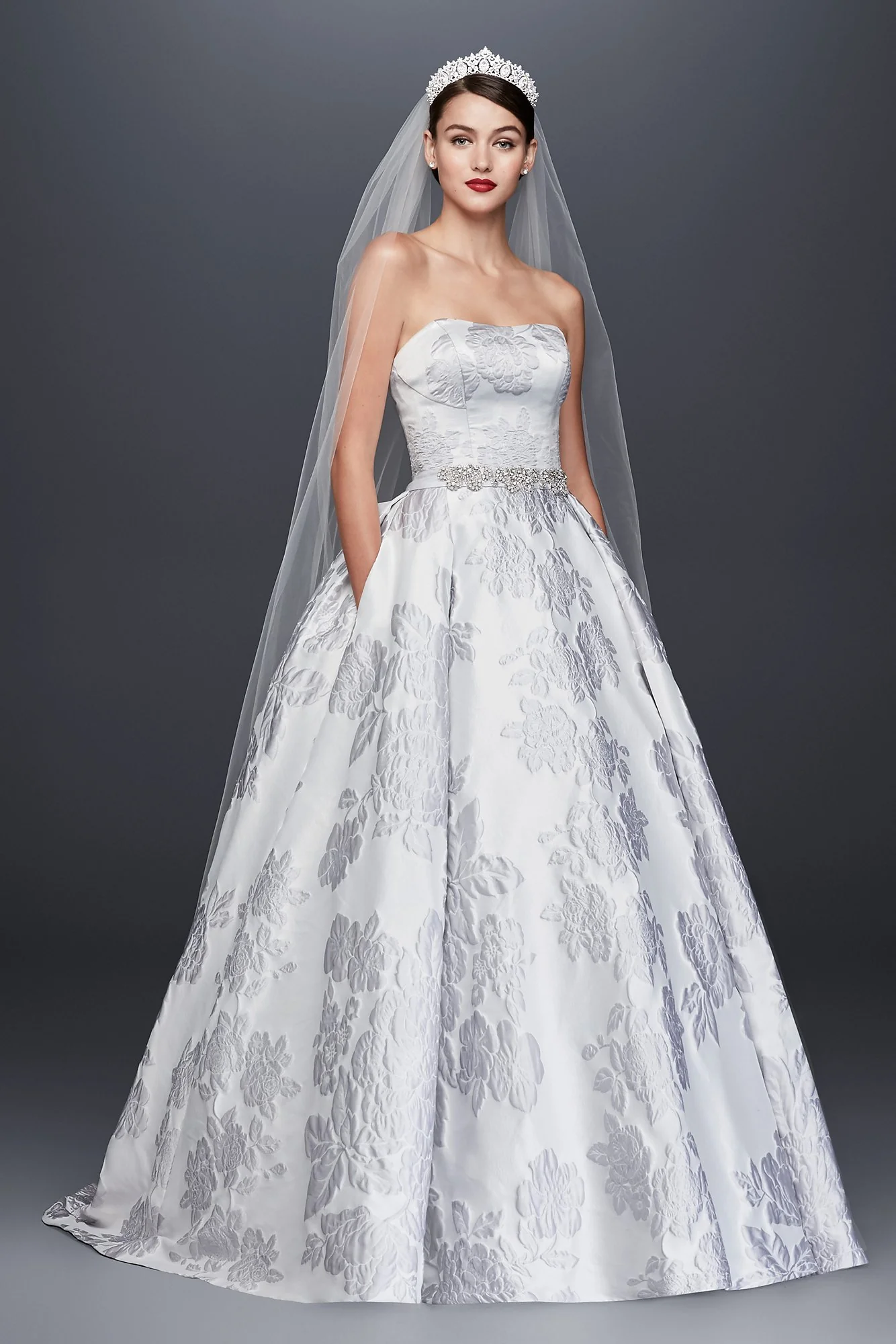 As-Is Floral Brocade Ball Gown Wedding Dress