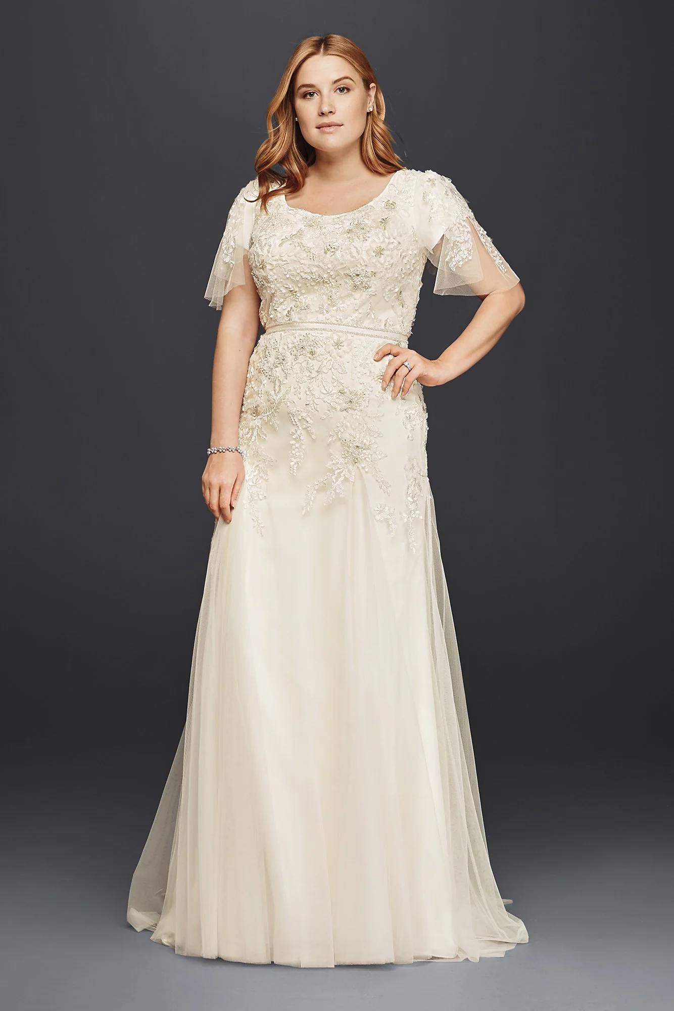 As-Is Floral Lace Plus Size Wedding Dress - Image 2