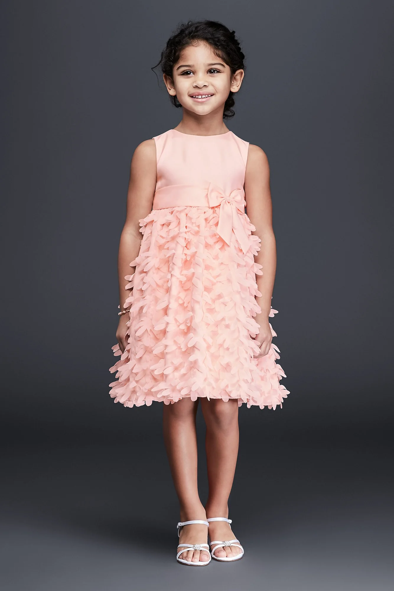 As-Is Flower Girl Dress with 3D Flowers on Skirt - Image 2