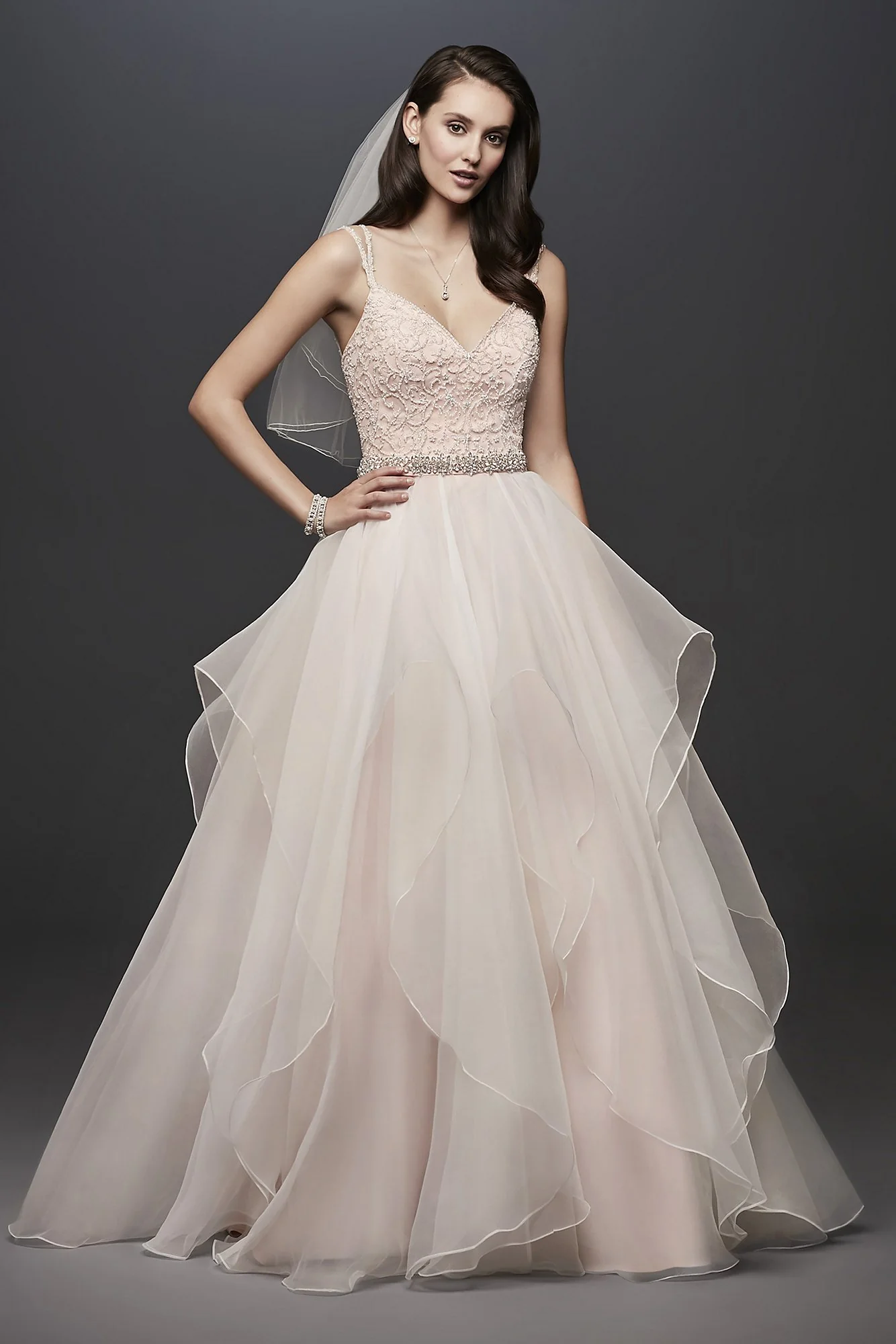 As-Is Garza Ball Gown Wedding Dress with Straps - Image 2