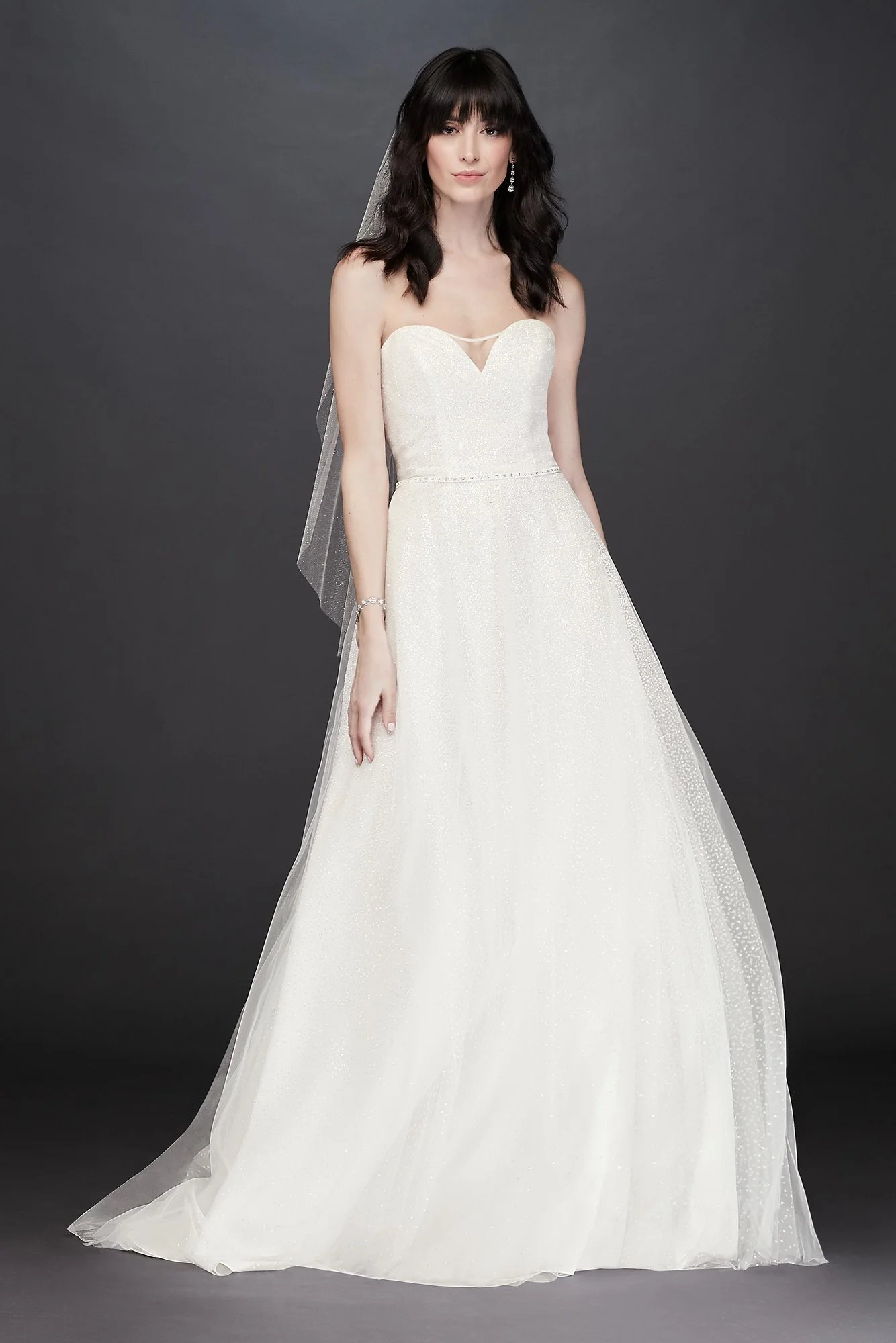 As-Is Gradient Glitter Tulle Petite Wedding Dress - Image 2