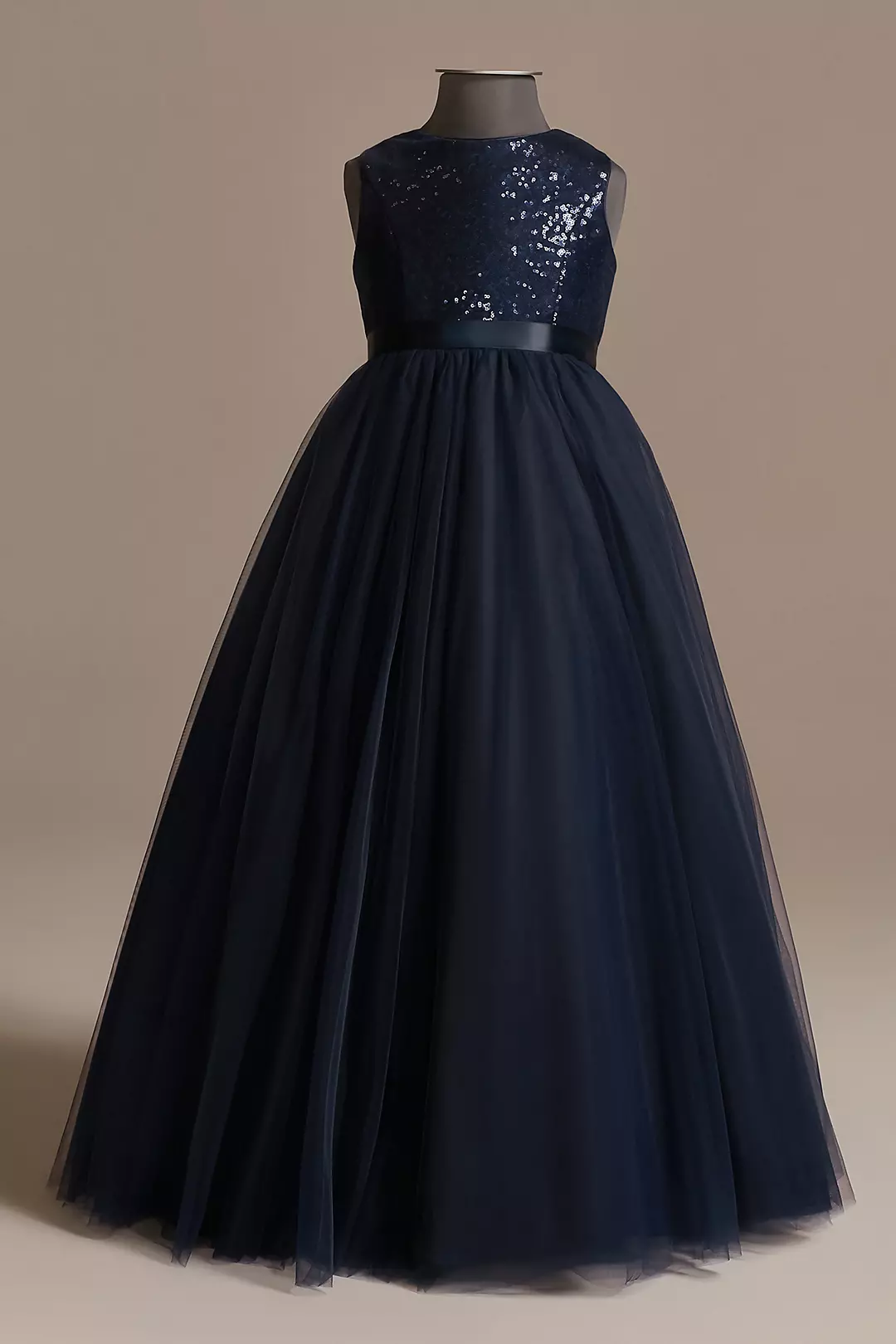 As Is Heart Back Sequin and Tulle Flower Girl Gown - Image 4