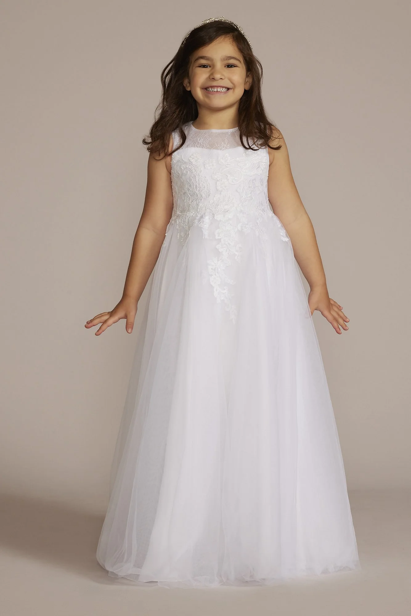 As Is Illusion and Tulle Flower Girl Dress - Image 2
