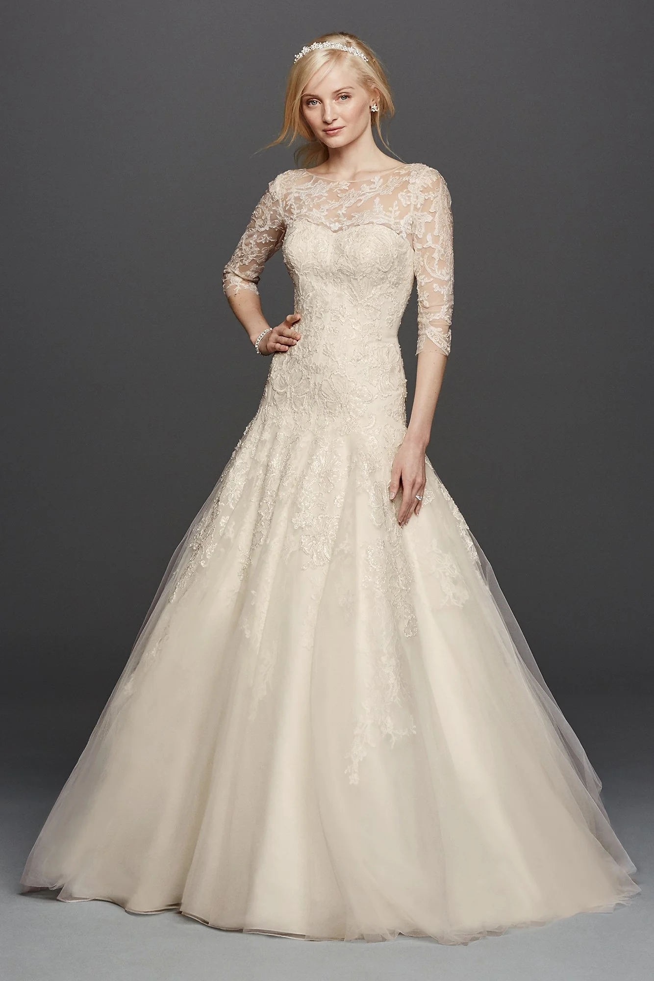 As Is Illusion Lace A-line Wedding Dress - Image 2