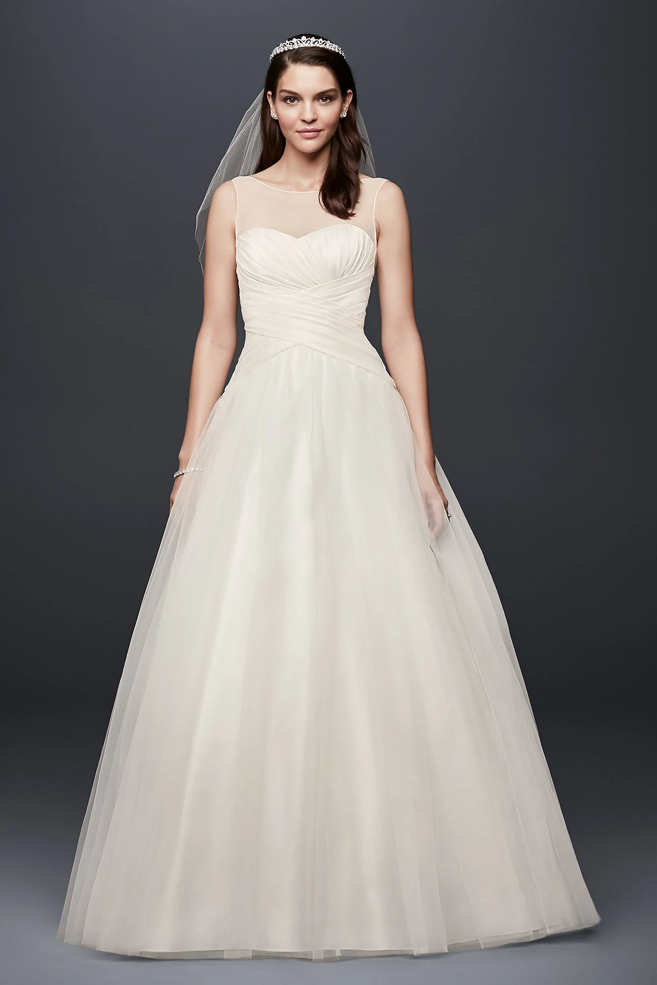 As Is Illusion Organza Ball Gown Wedding Dress - Image 2
