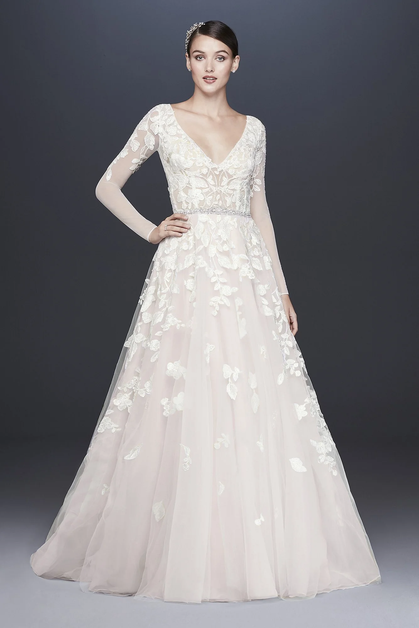 As - Is Illusion Sleeve Ball Gown Wedding Dress - Image 2