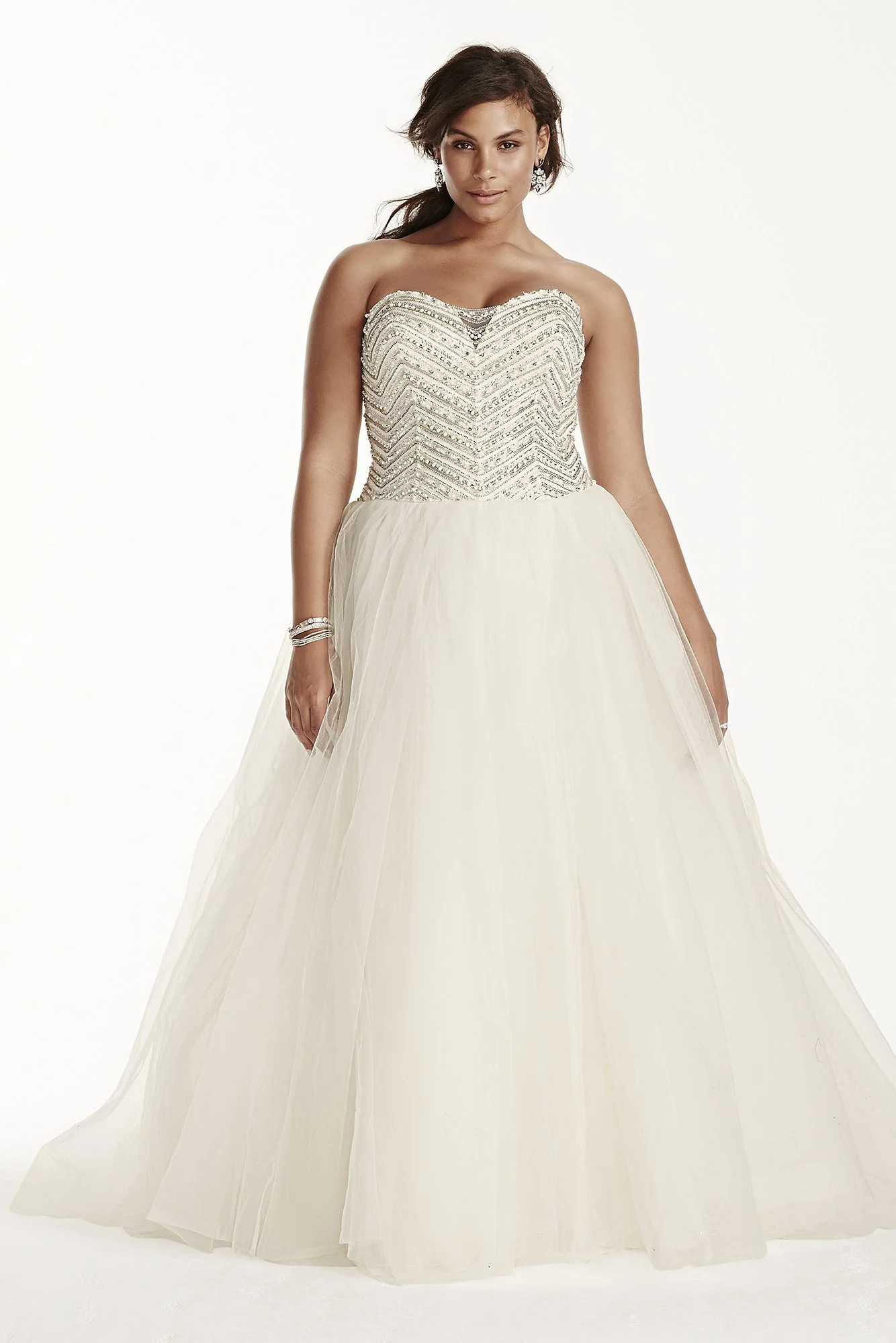 As-Is Jewel Crystal Plus Size Wedding Dress - Image 2