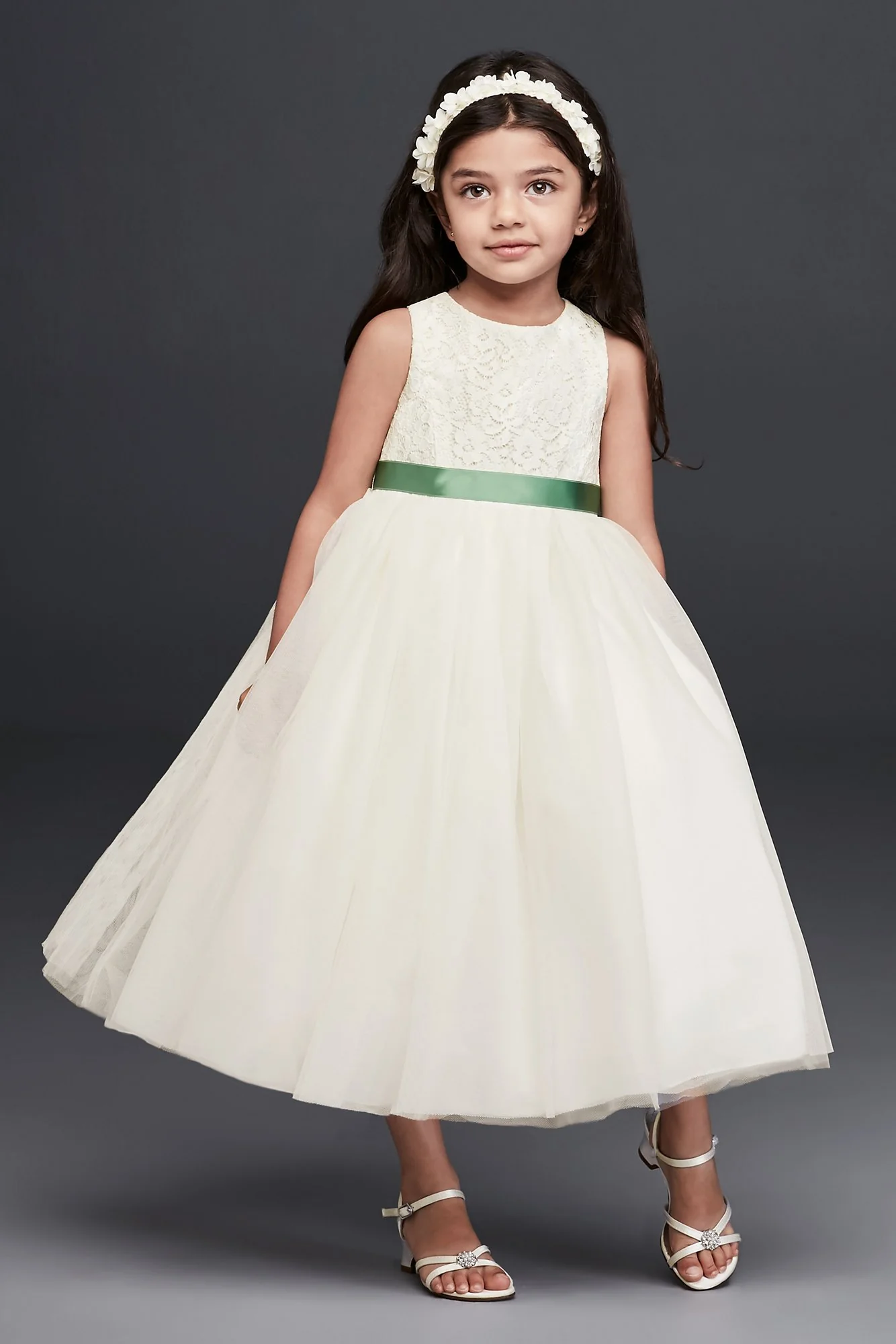 As-Is Lace and Mesh Tank Flower Girl Dress