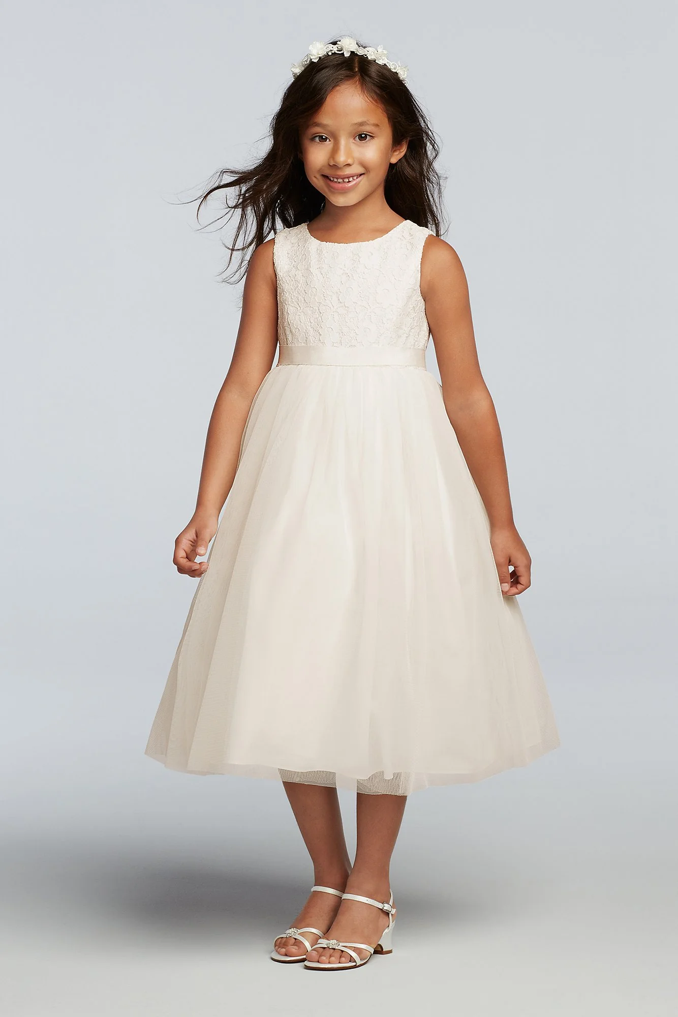As-Is Lace and Mesh Tank Flower Girl Dress