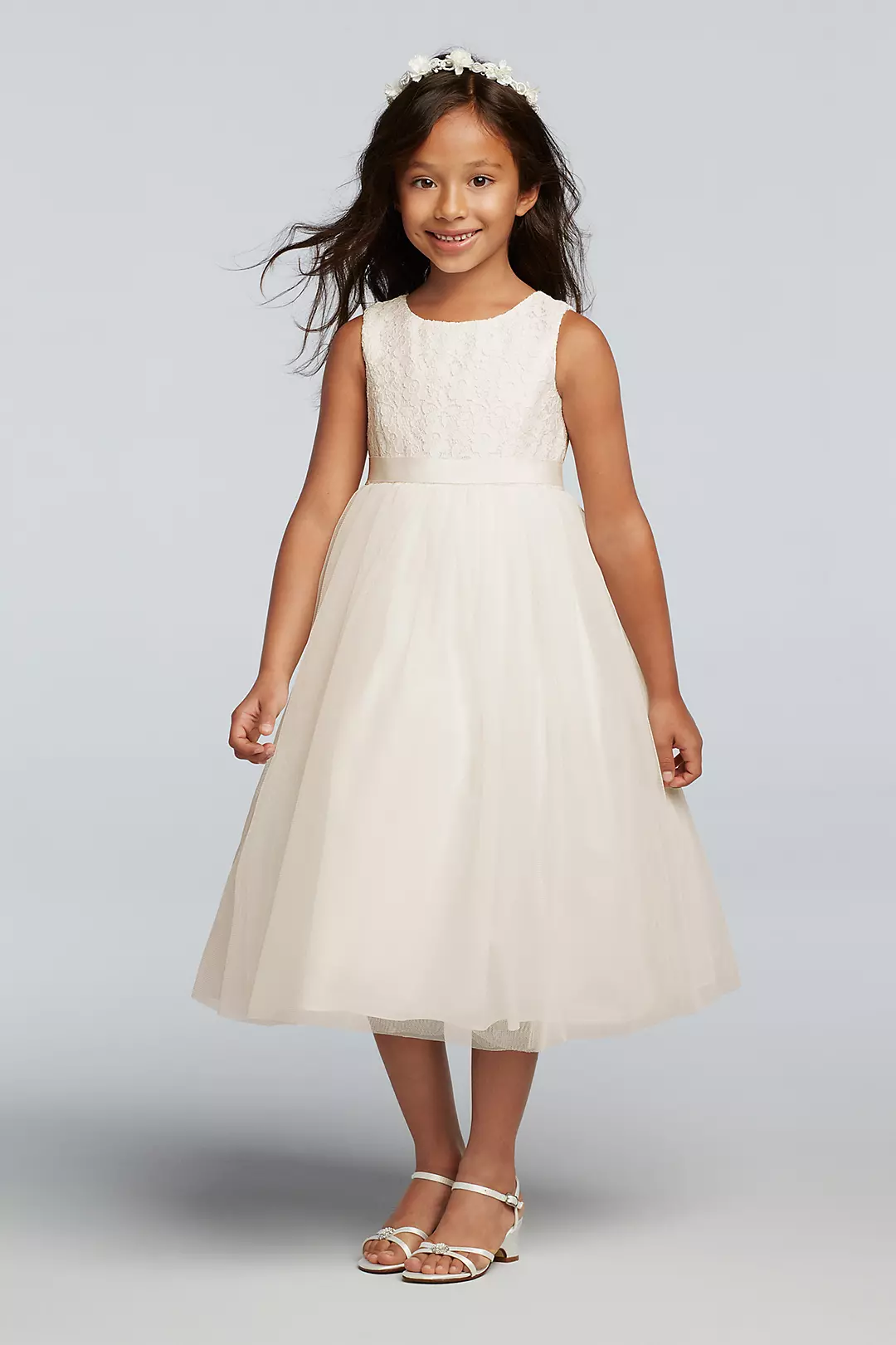 As-Is Lace and Mesh Tank Flower Girl Dress - Image 6
