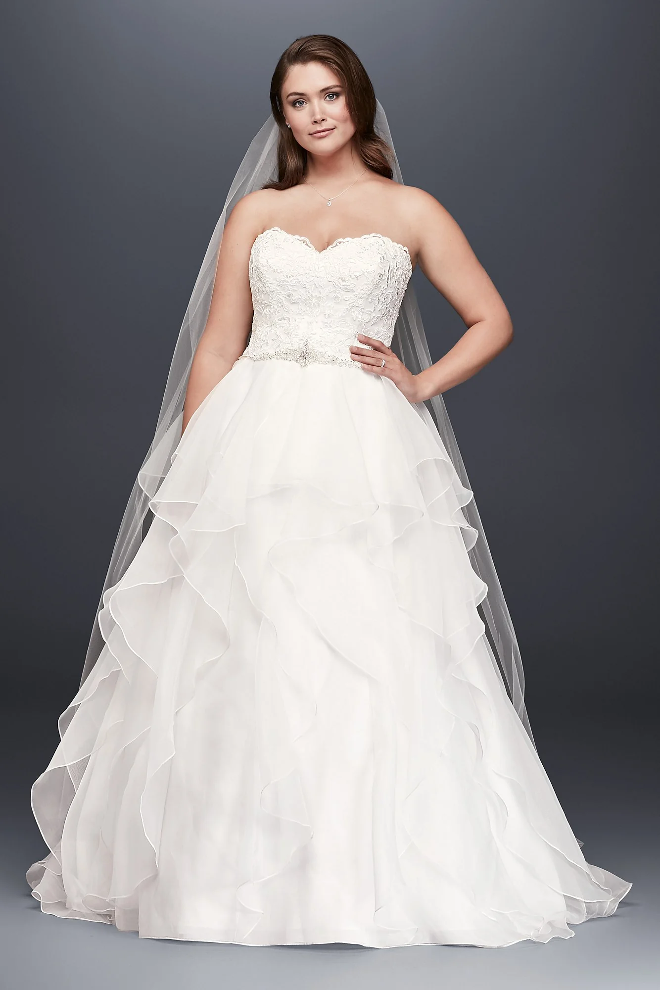 As-Is Lace and Organza Plus Size Wedding Dress