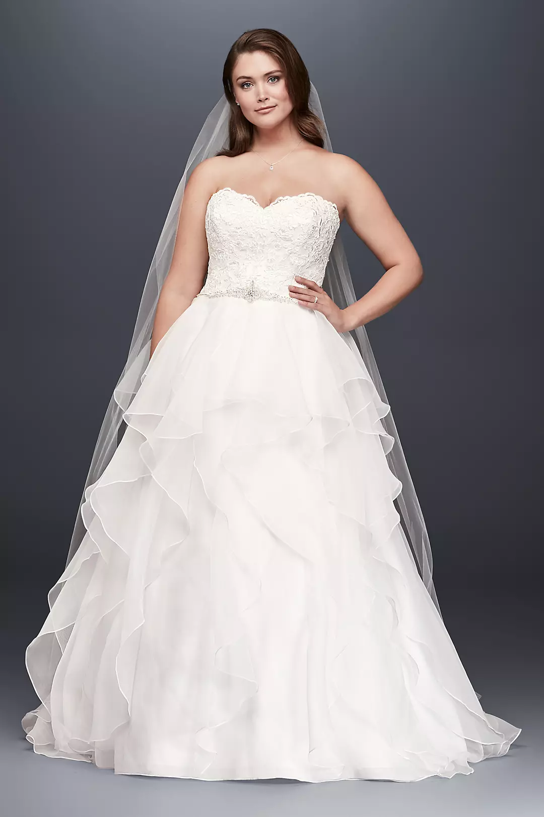As-Is Lace and Organza Plus Size Wedding Dress - Image 18