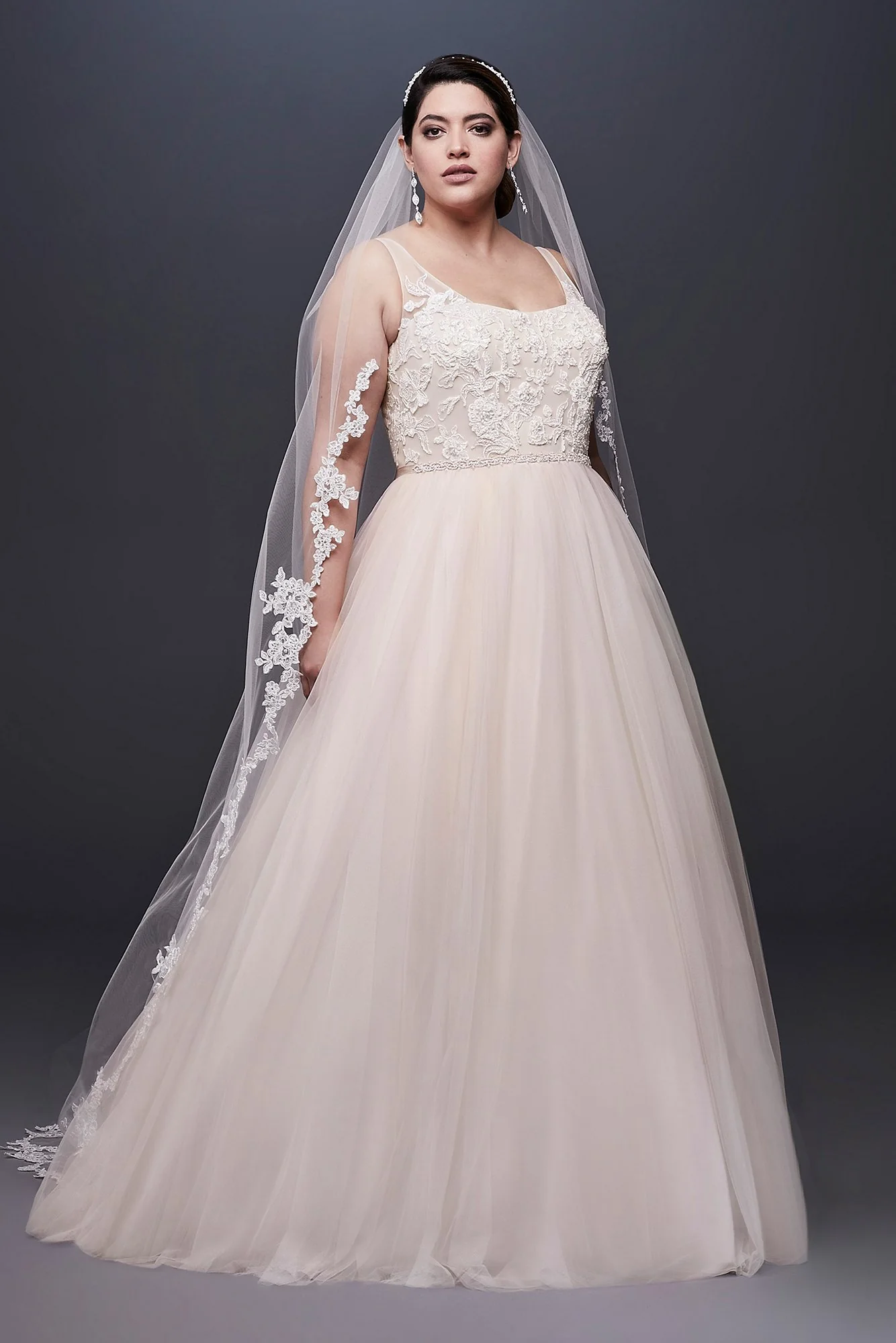 As-Is Lace and Tulle Plus Size Wedding Dress