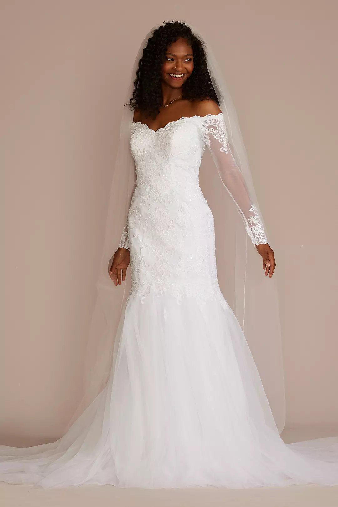 As Is Lace and Tulle Trumpet Wedding Dress - Image 3