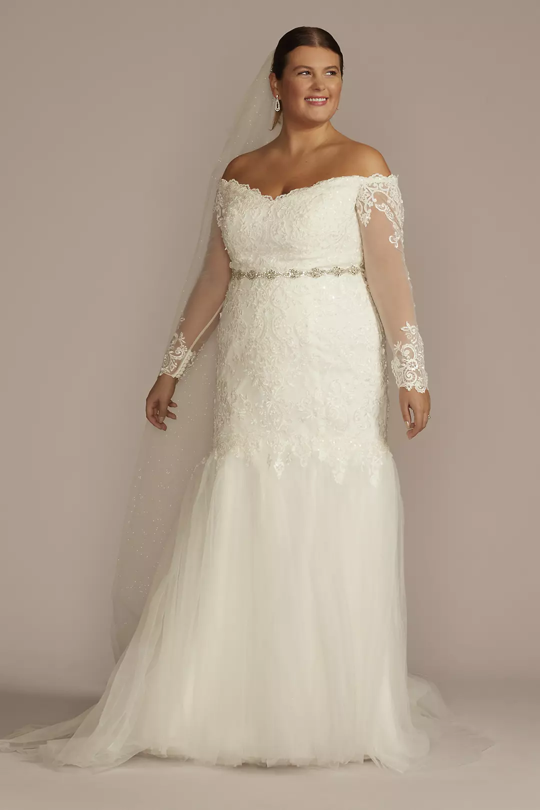 As Is Lace and Tulle Trumpet Wedding Dress - Image 6