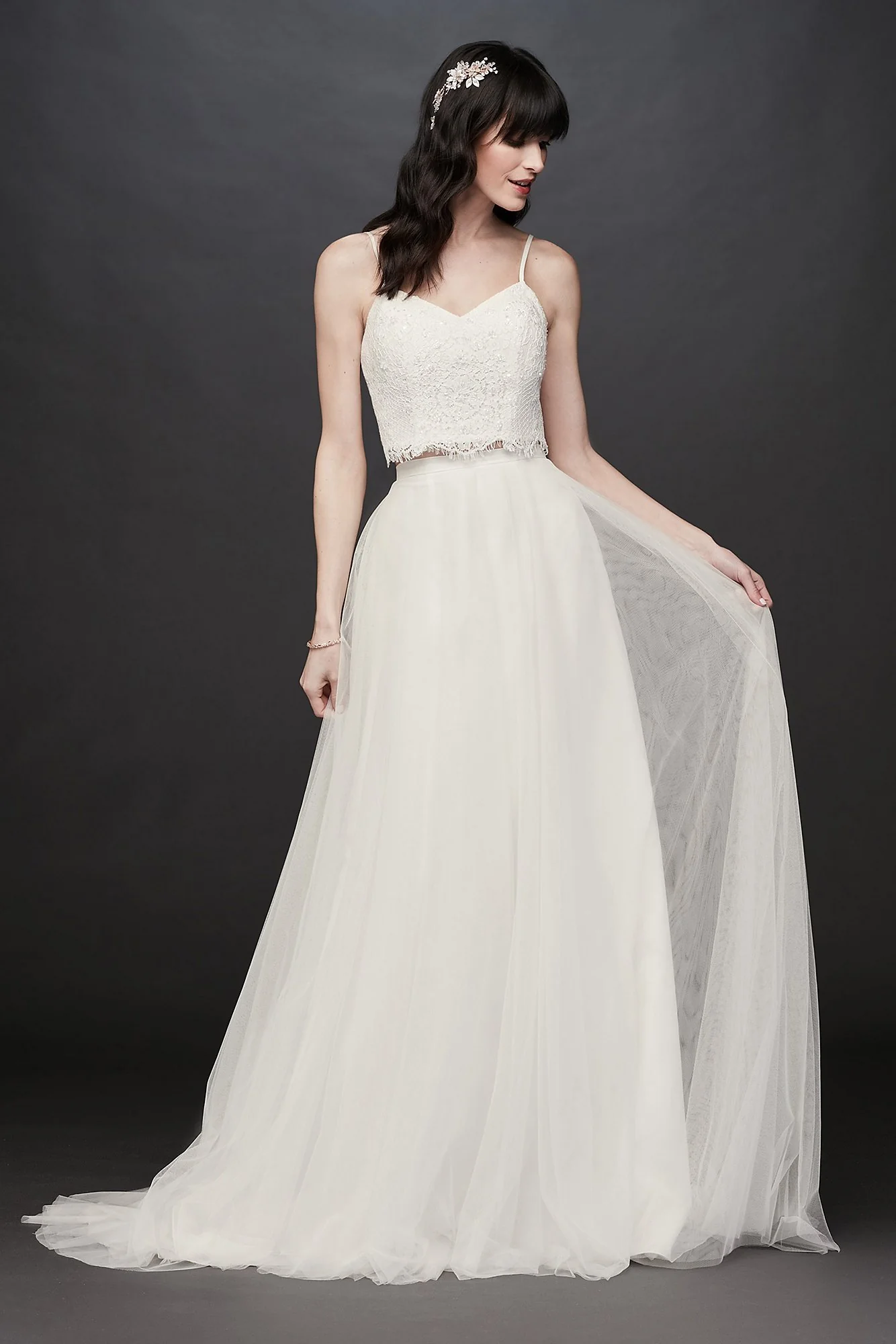 As-Is Lace and Tulle Two-Piece Wedding Dress