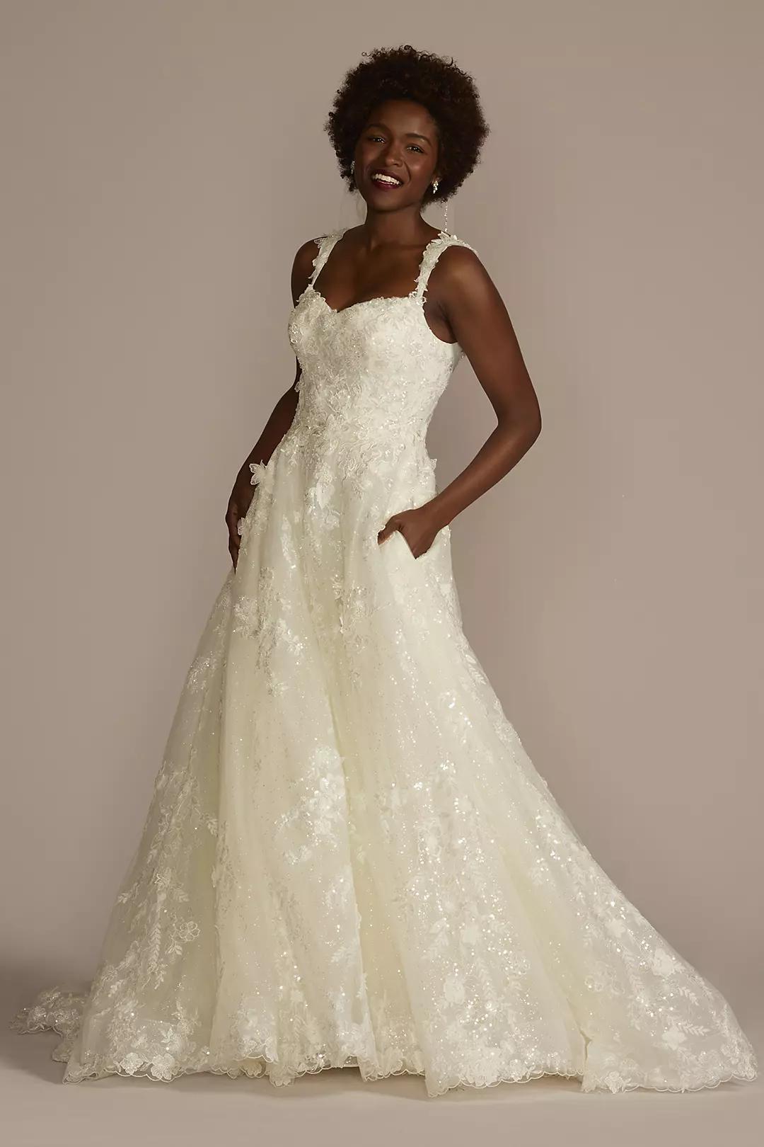 As Is Lace Applique Tank Ball Gown Wedding Dress - Image 7