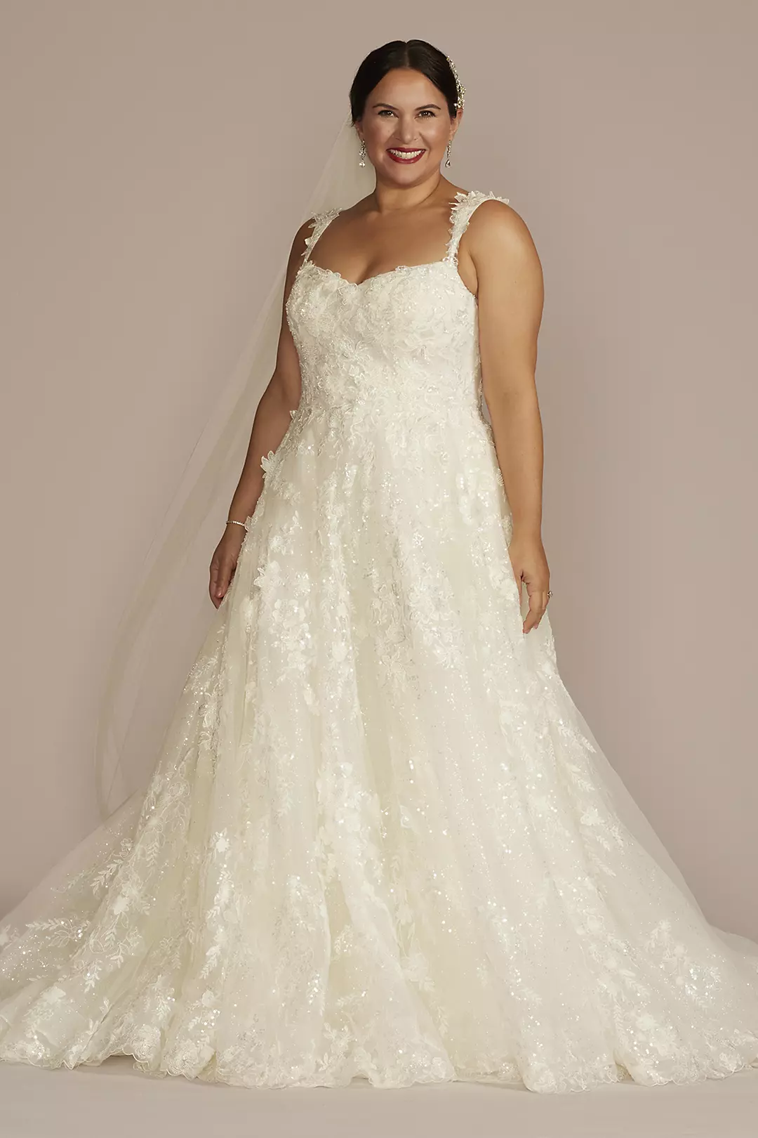 As Is Lace Applique Tank Ball Gown Wedding Dress - Image 5