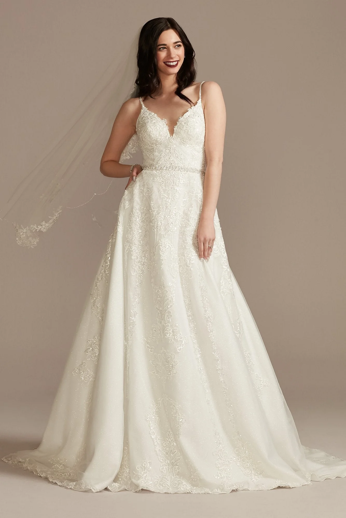 As Is Lace Applique Tulle Wedding Dress - Image 2