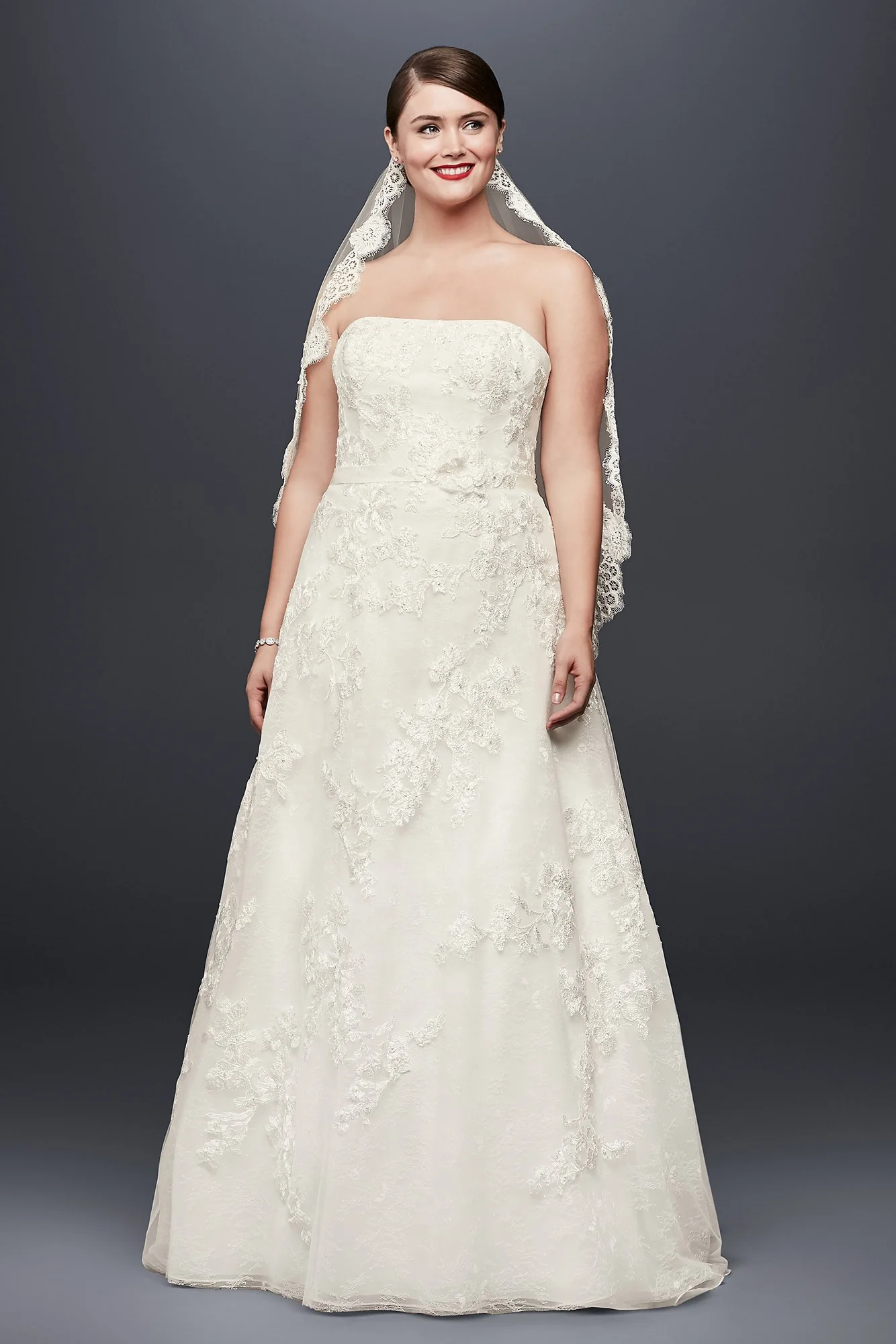 As-Is Lace Appliqued Plus Size Wedding Dress