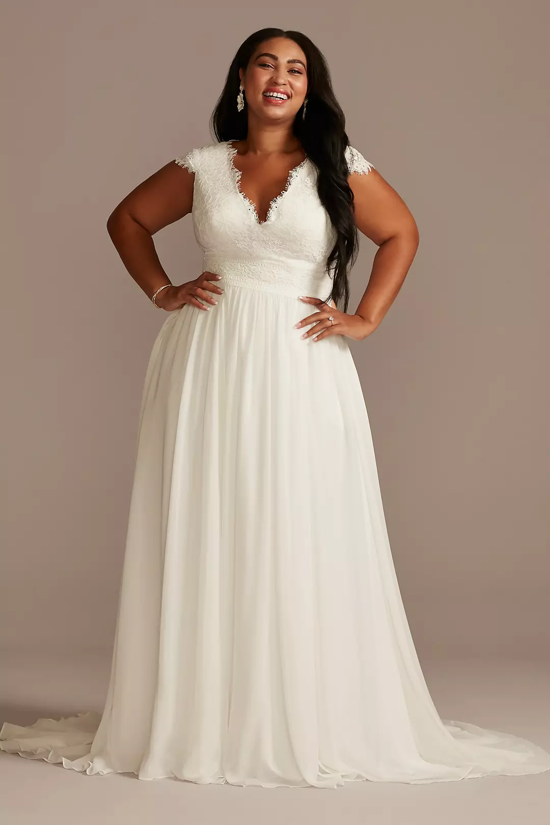 As Is Lace Illusion Back Plus Wedding Dress - Image 3