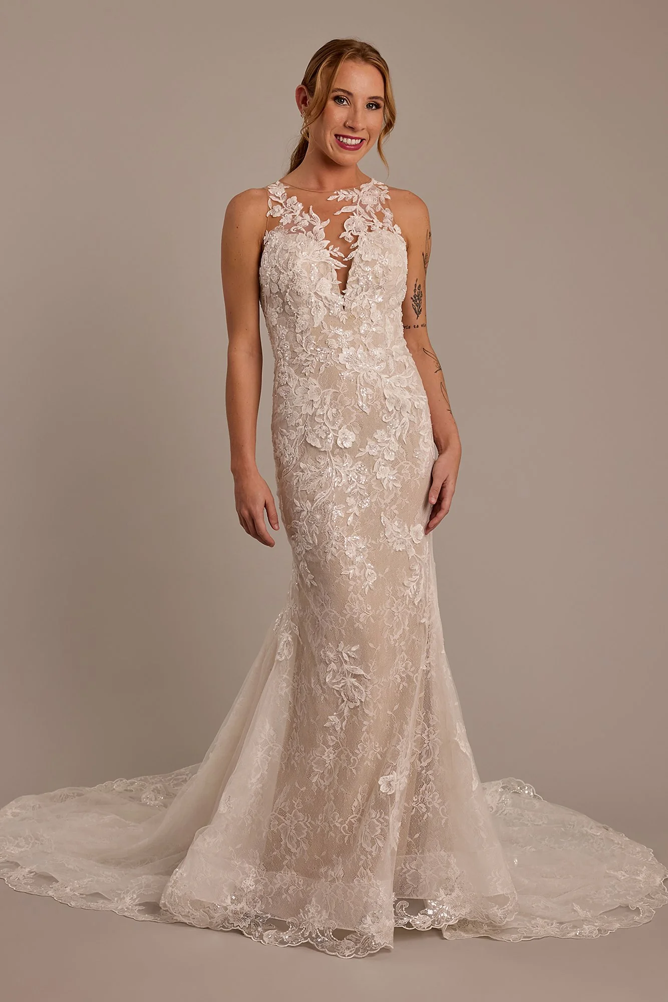 As Is Lace Illusion Tank Mermaid Wedding Dress