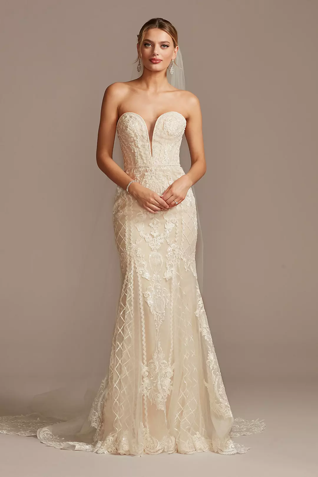 As Is Lace Mermaid Tall Wedding Dress - Image 15