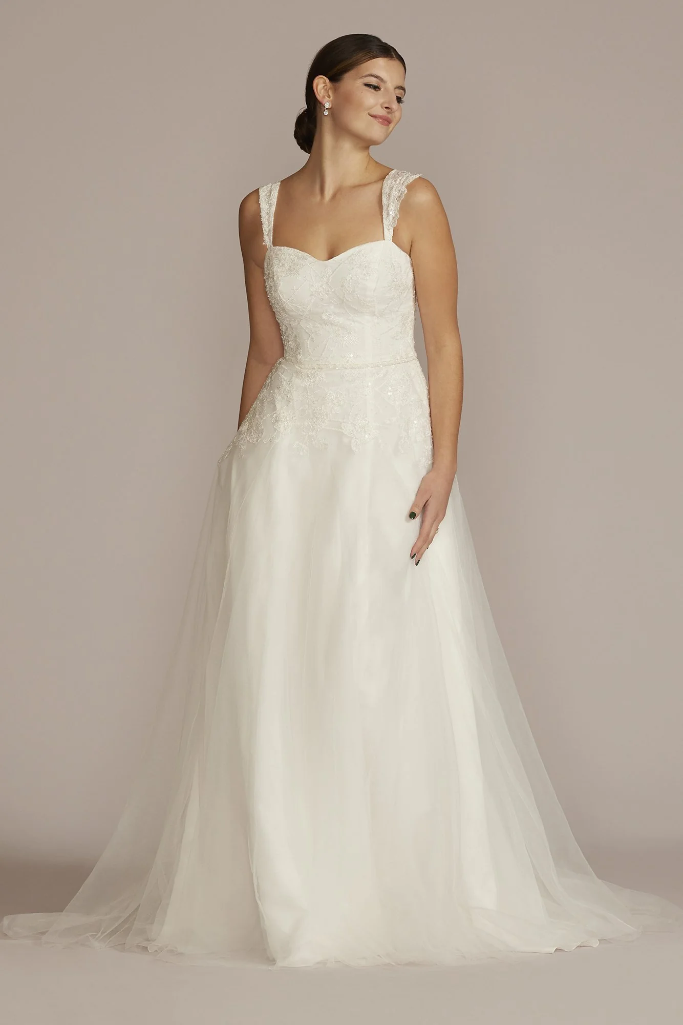 As Is Lace Tank Sleeve A-Line Wedding Gown - Image 2