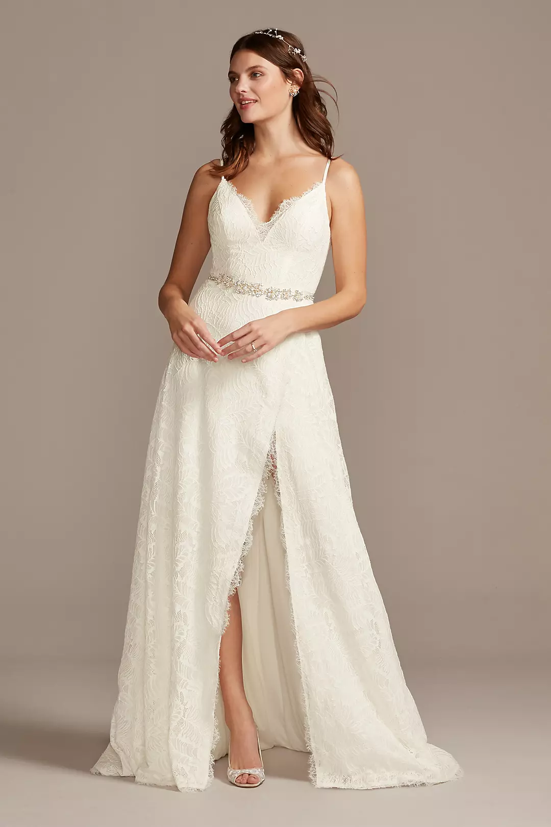 As Is Leaf Pattern Lace A-Line Wedding Dress - Image 19
