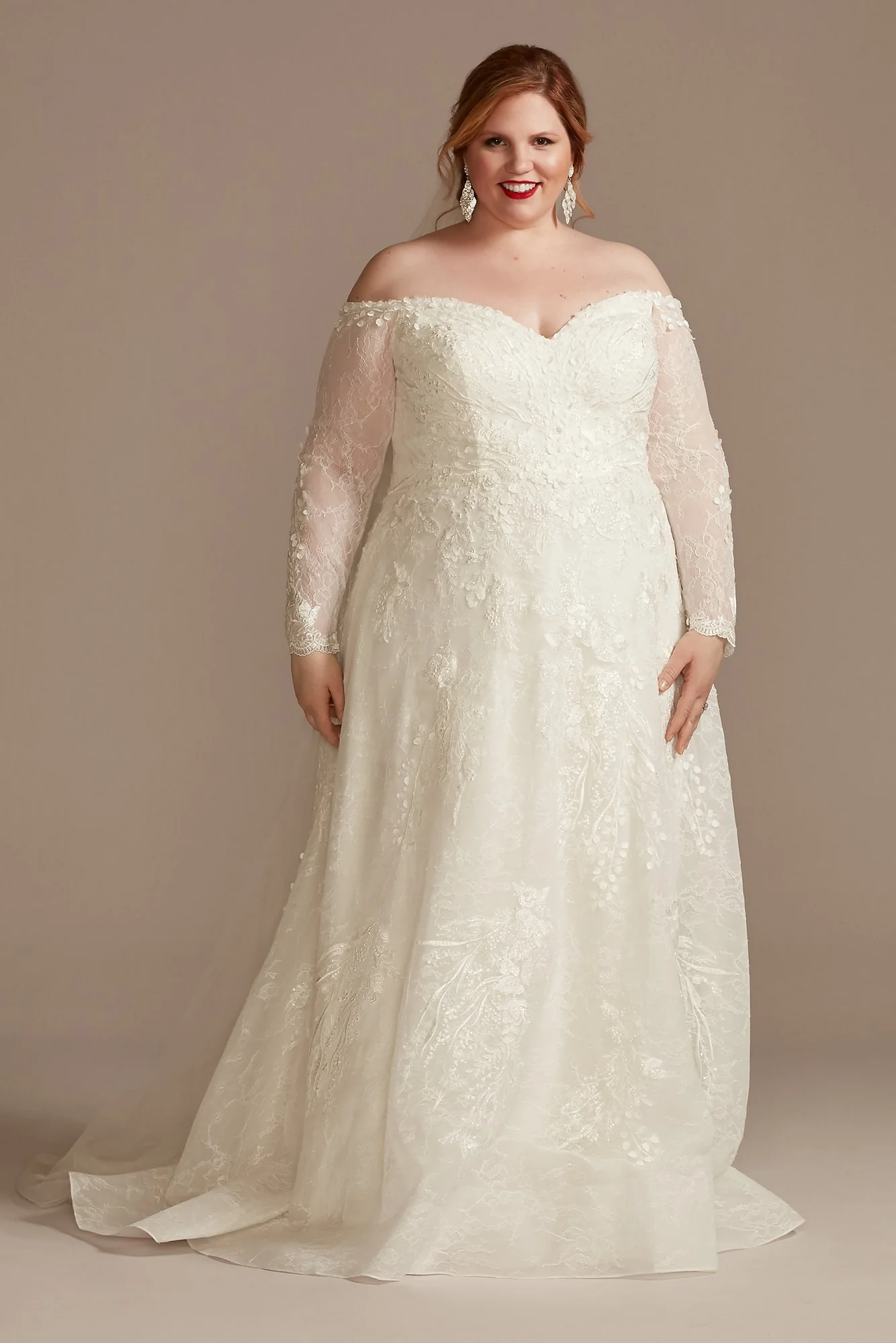 As Is Leafy Lace Off Shoulder Plus Wedding Dress - Image 2