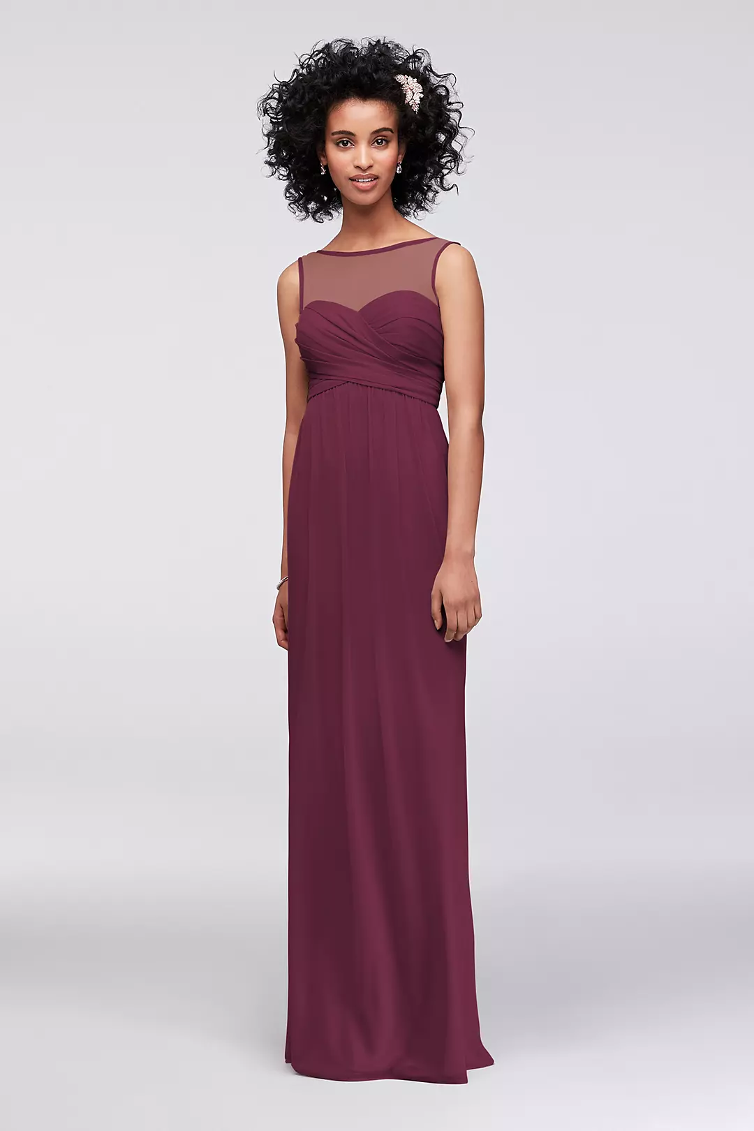 As is Long Mesh Dress Illusion Sweetheart Neckline