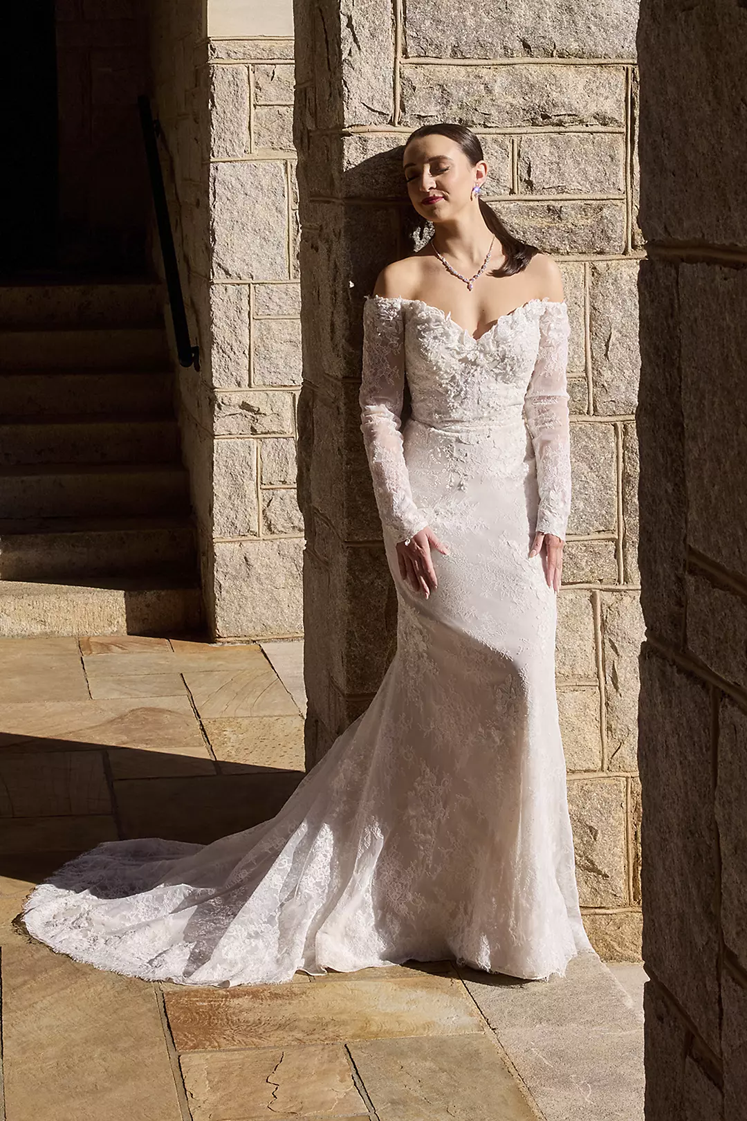 As Is Long Sleeve Lace Mermaid Wedding Dress