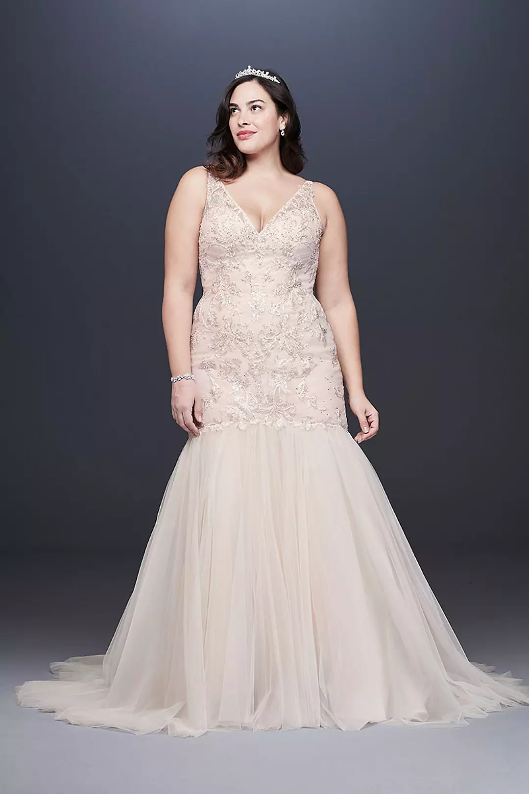 As Is Mermaid Floral Lace Plus Size Wedding Dress - Image 17