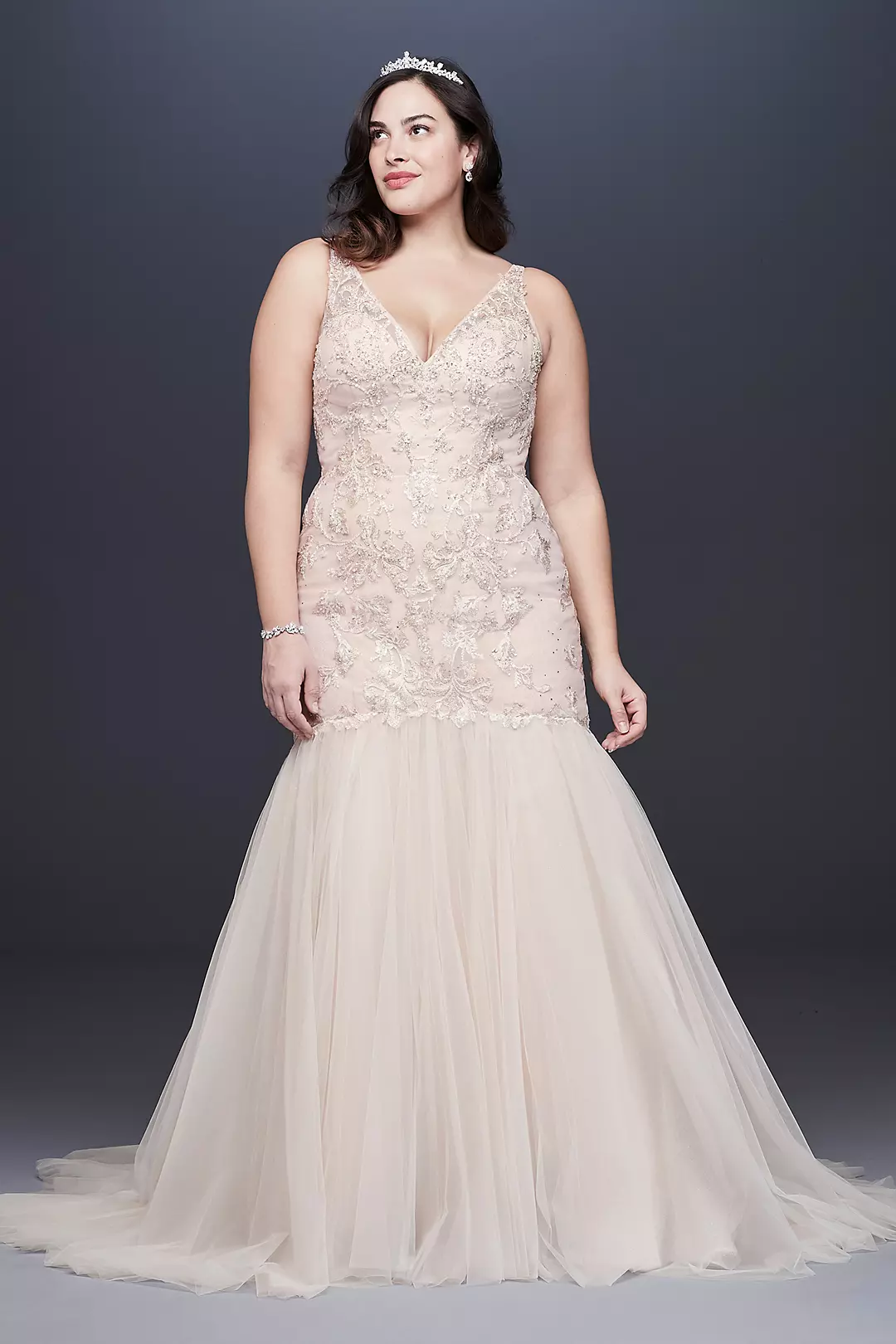 As Is Mermaid Floral Lace Plus Size Wedding Dress - Image 7