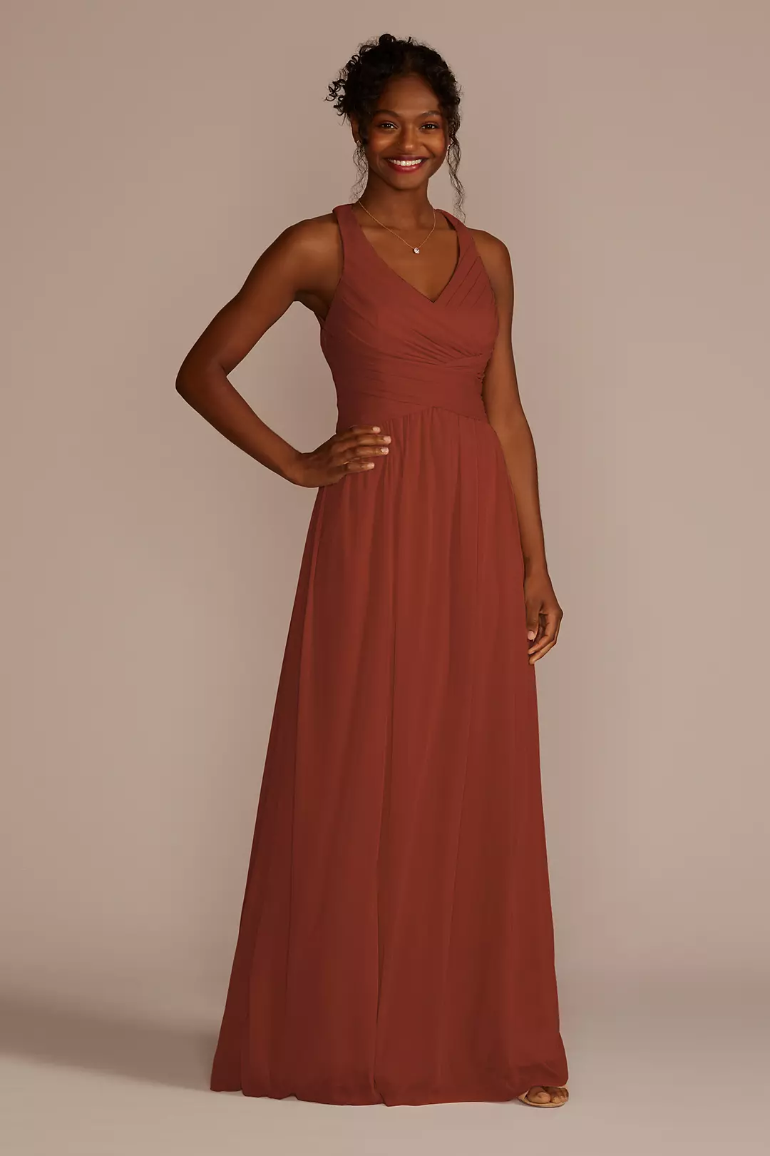 As is Mesh Long Dress with Crisscross Back - Image 4