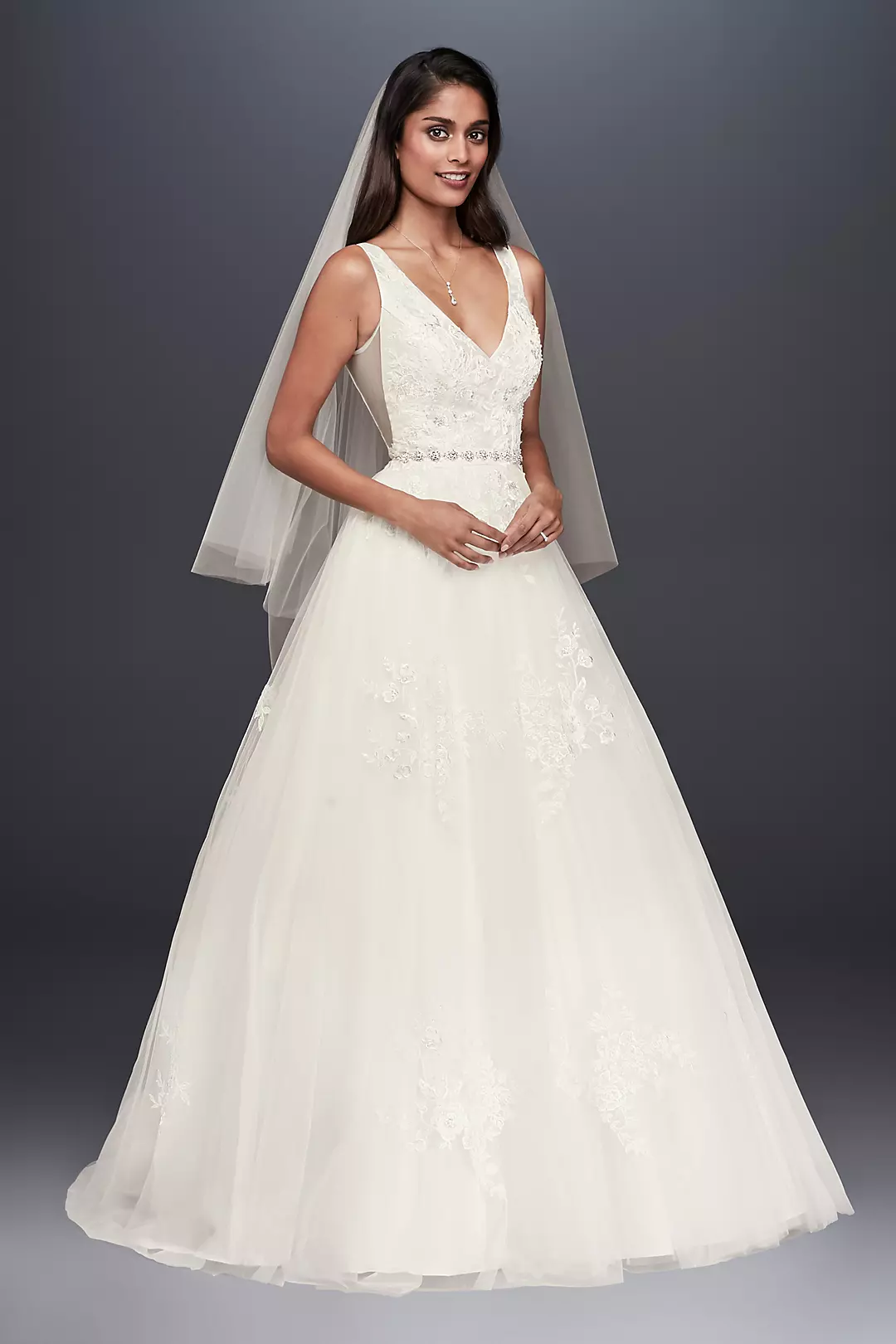 As-Is Mikado V-Neck Ball Gown Wedding Dress - Image 4